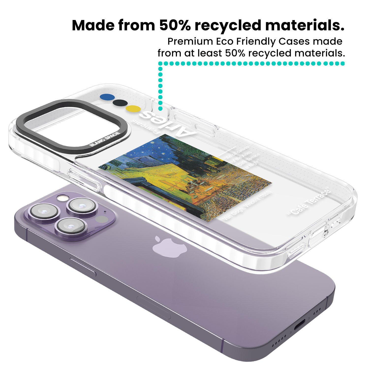 Cafe Terrace at Night Clear Impact Phone Case for iPhone 13 Pro, iPhone 14 Pro, iPhone 15 Pro