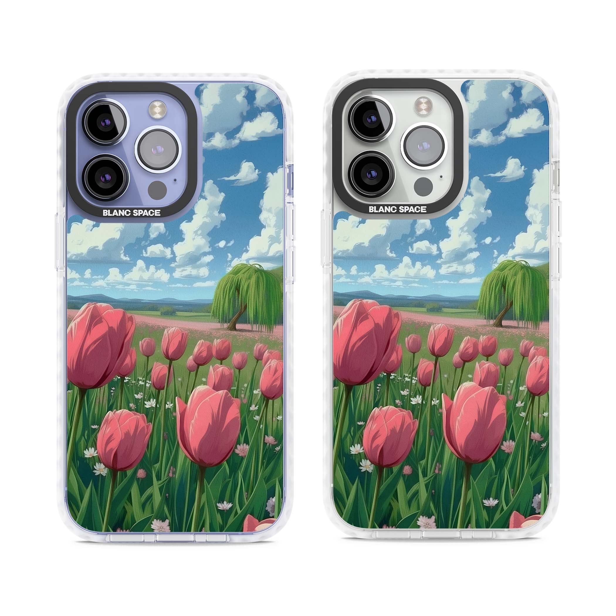 Willow By The Pink Tulips floral iPhone case | Clear Impact case for iPhone 13 Pro, iPhone 14 Pro, iPhone 15 Pro