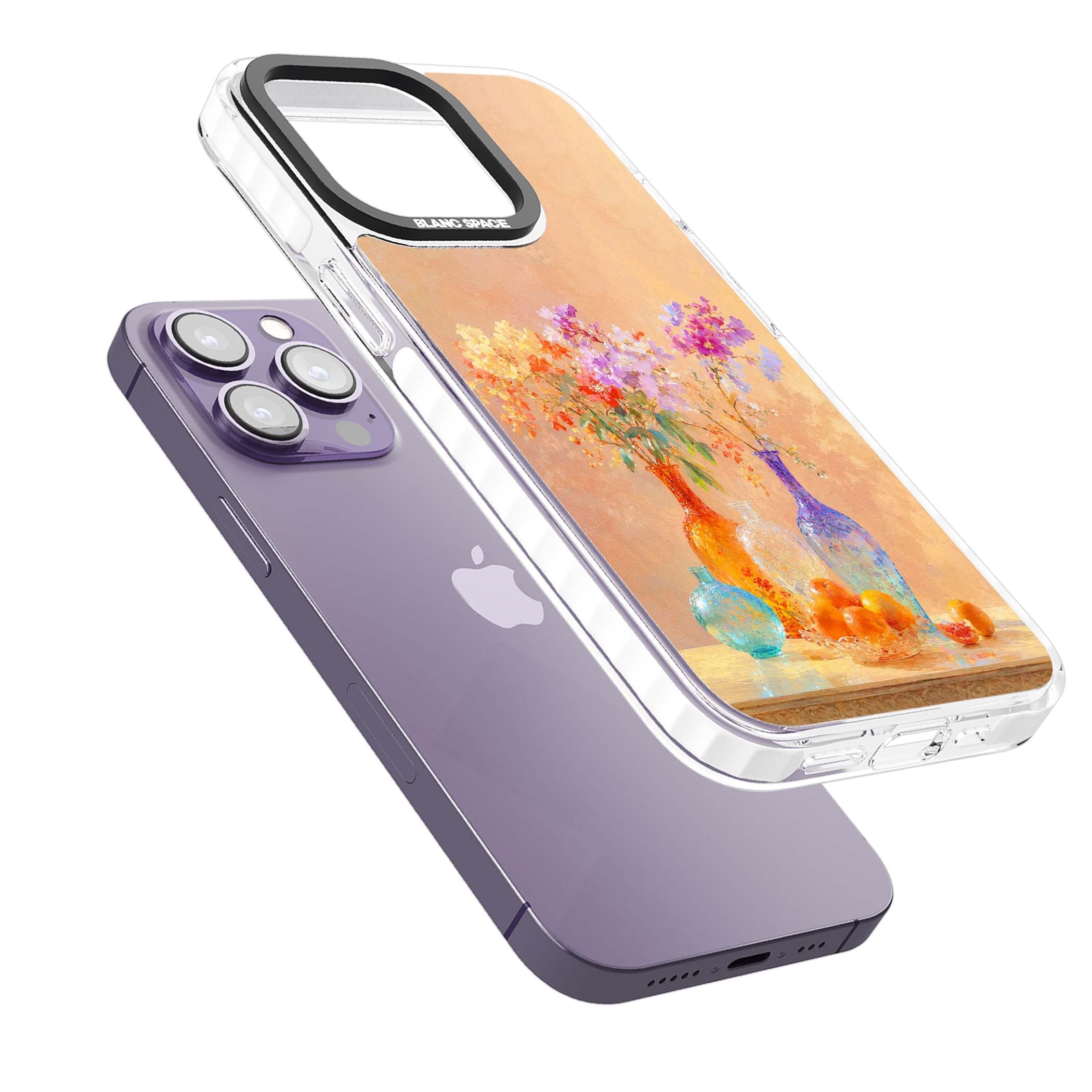 Peach Glass art iPhone case | Clear Impact case for iPhone 13 Pro, iPhone 14 Pro, iPhone 15 Pro