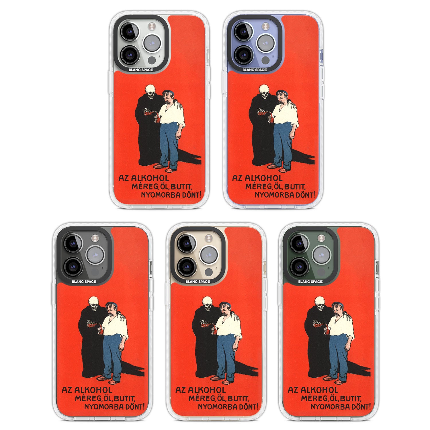 Az Alkohol Poster Clear Impact Phone Case for iPhone 13 Pro, iPhone 14 Pro, iPhone 15 Pro