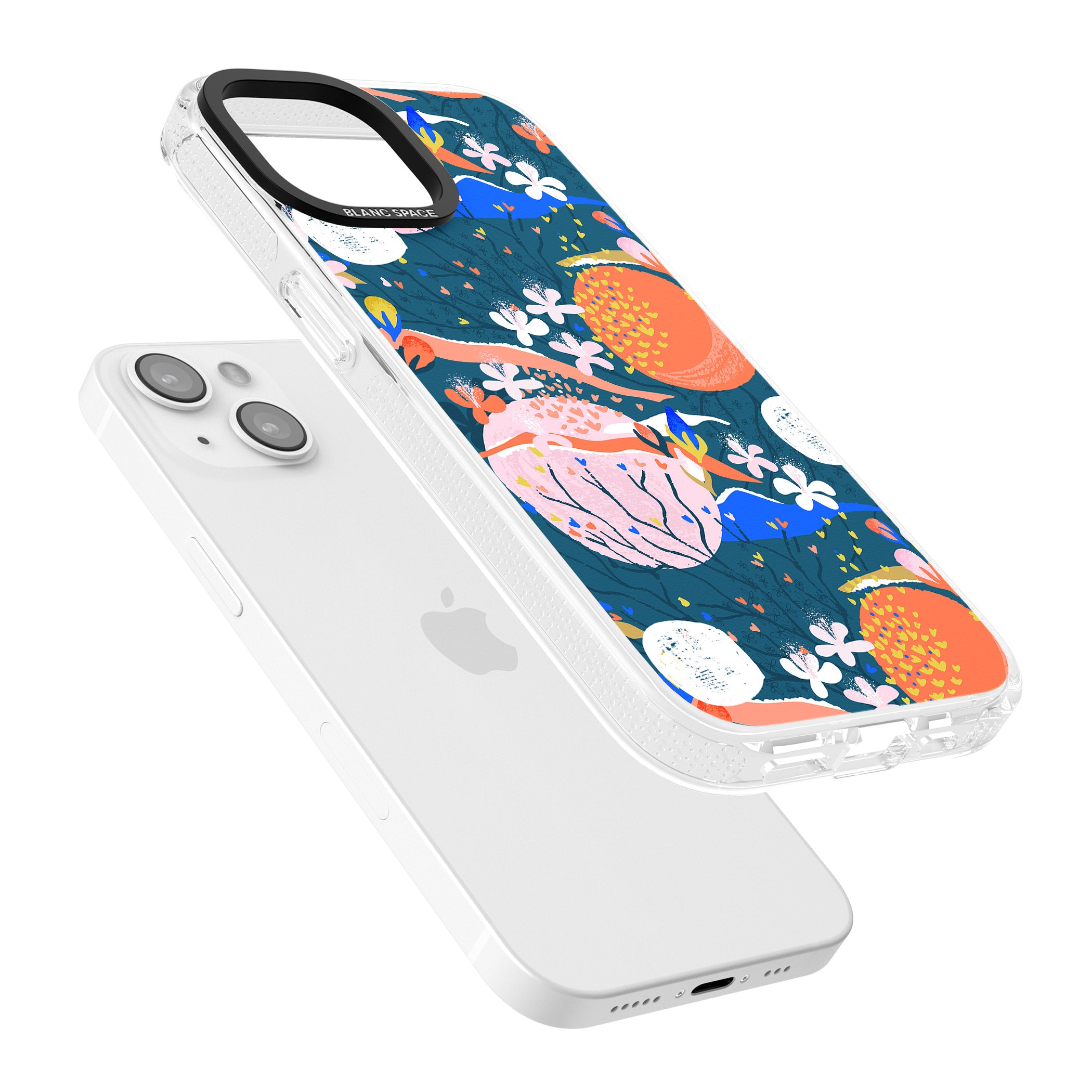 Bright Circles Abstract iPhone 15 / 14 / 13 Clear Case Impact Air - Blanc Space