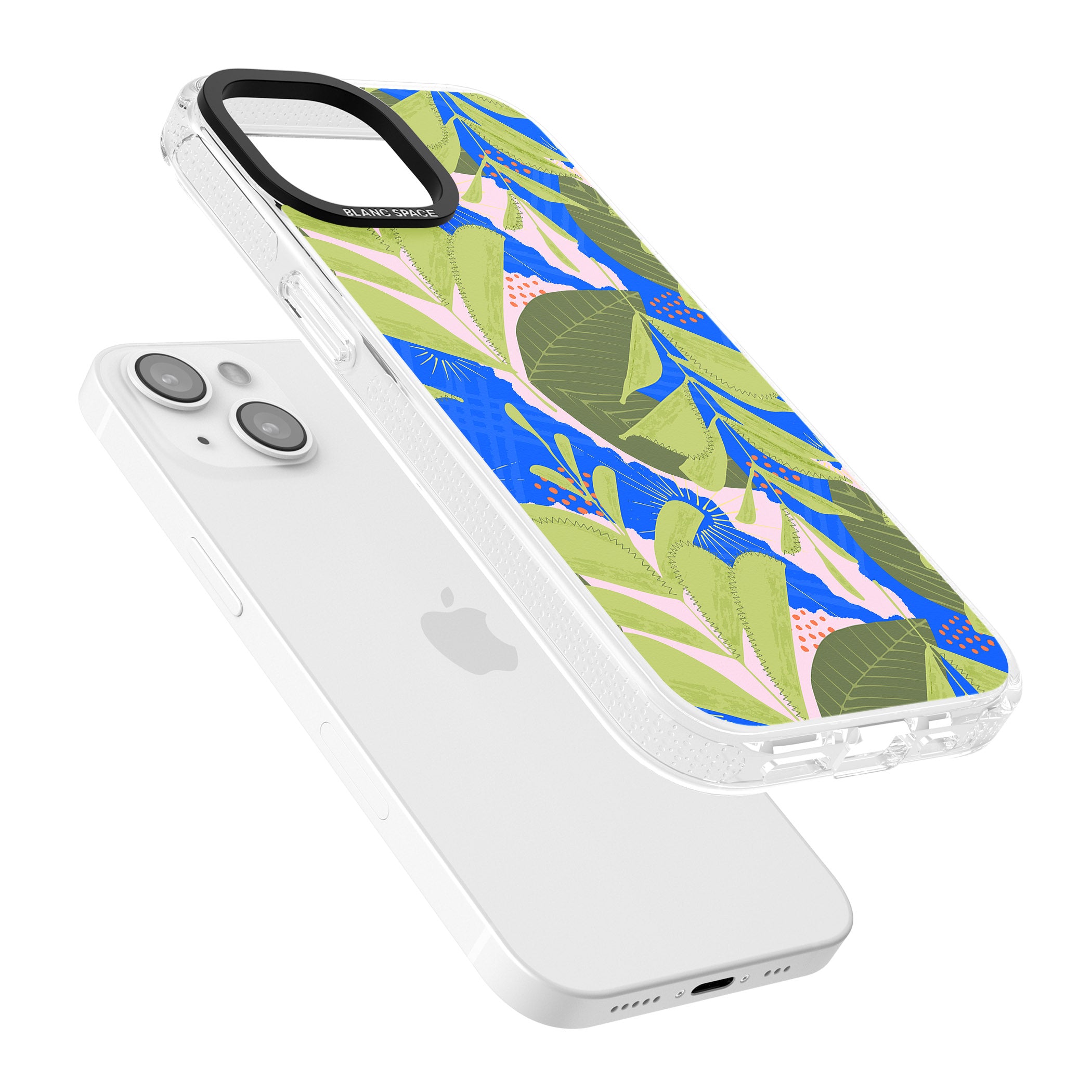 Fern Leaves Abstract Pattern iPhone 15 / 14 / 13 Clear Case Impact Air - Blanc Space