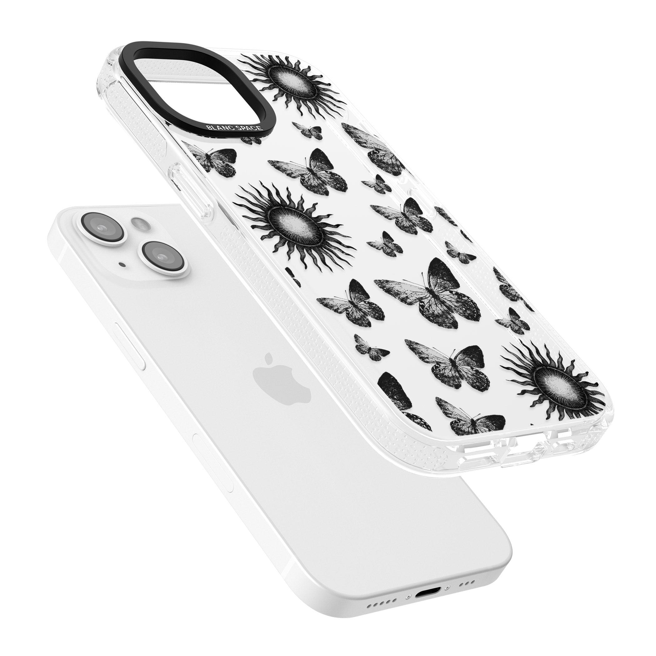 Butterflies & Suns iPhone 15 / 14 / 13 Clear Case Impact Air - Blanc Space