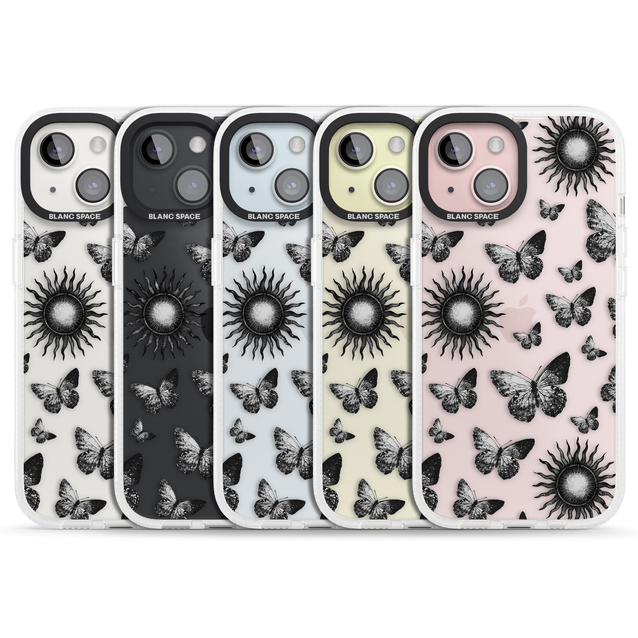 Butterflies & Suns iPhone 15 / 14 / 13 Clear Case Impact Air - Blanc Space