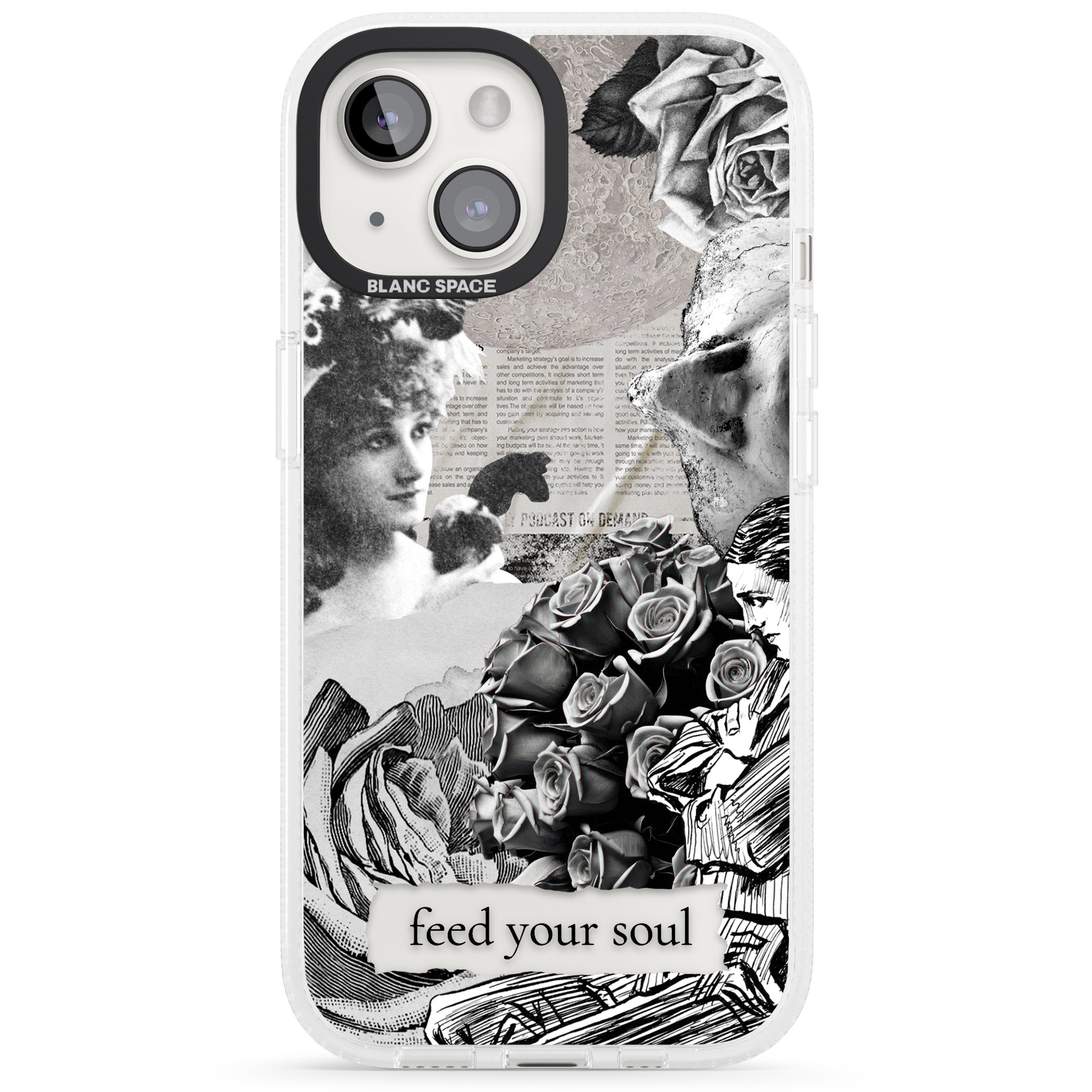 Feed Your Soul iPhone 15 / 14 / 13 Clear Case Impact Air - Blanc Space