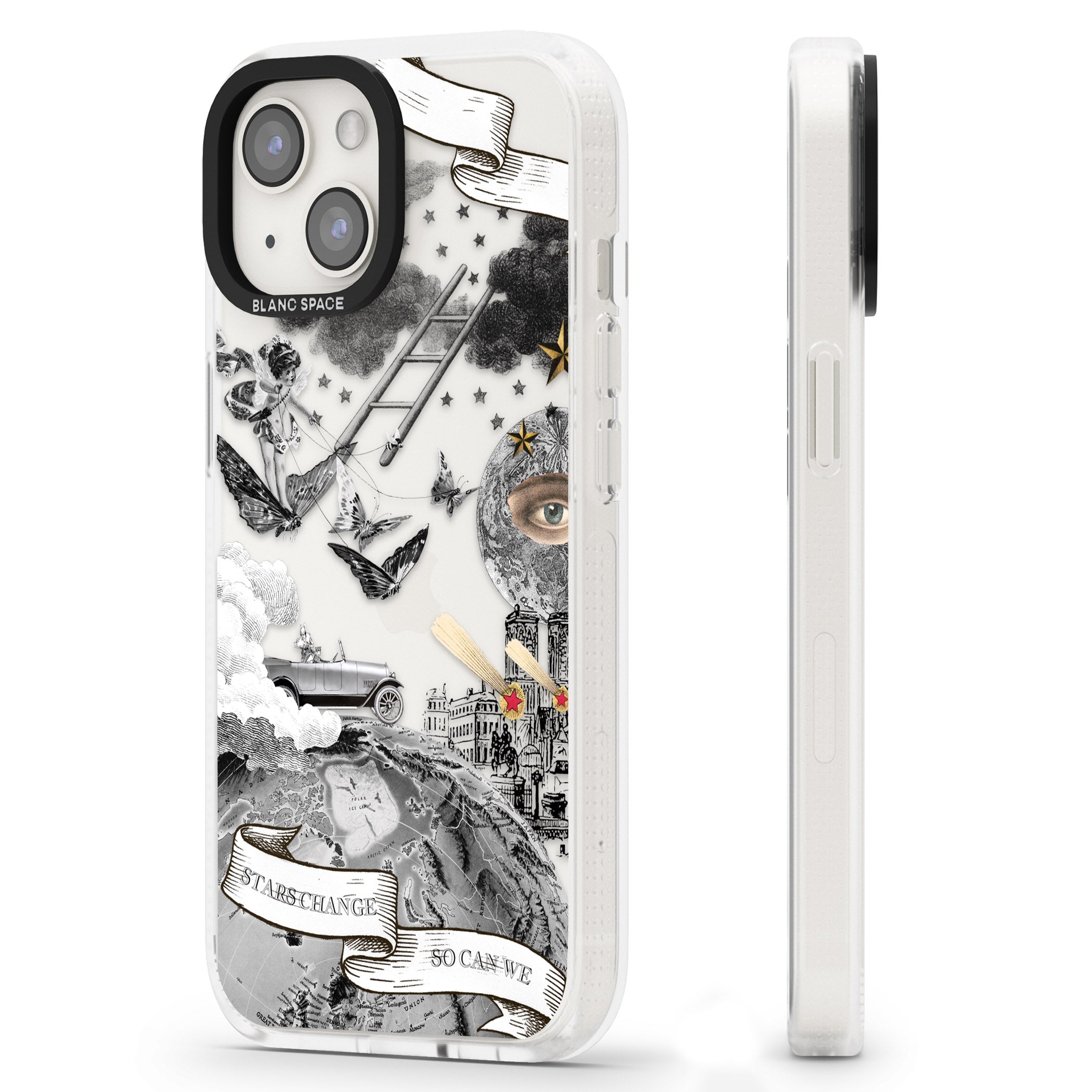 Stars Change, So Can We iPhone 15 / 14 / 13 Clear Case Impact Air - Blanc Space