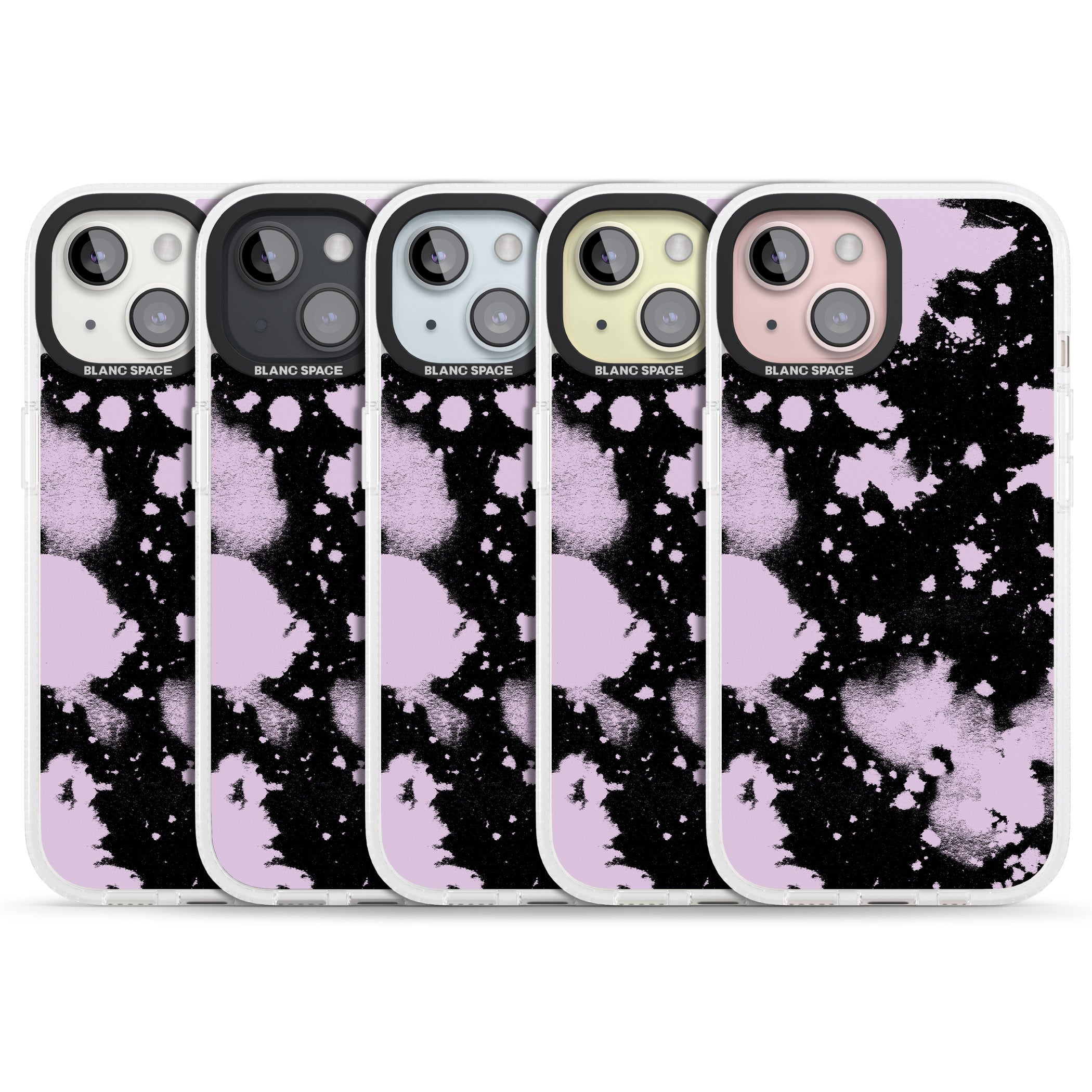 Pink & Black Acid Wash Tie-Dye iPhone 15 / 14 / 13 Clear Case Impact Air - Blanc Space