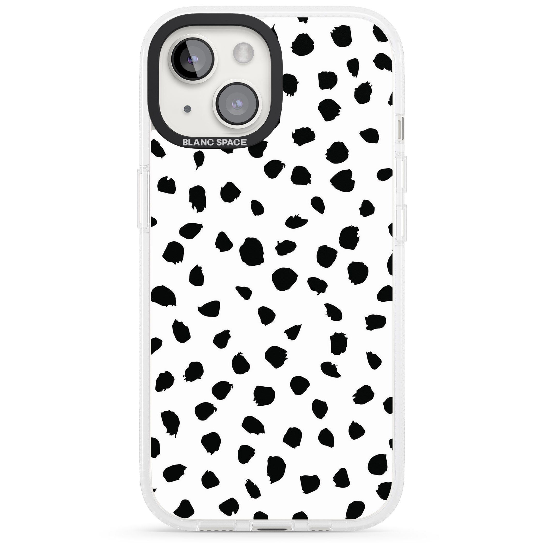White Dalmatian Print iPhone 15 / 14 / 13 Clear Case Impact Air - Blanc Space