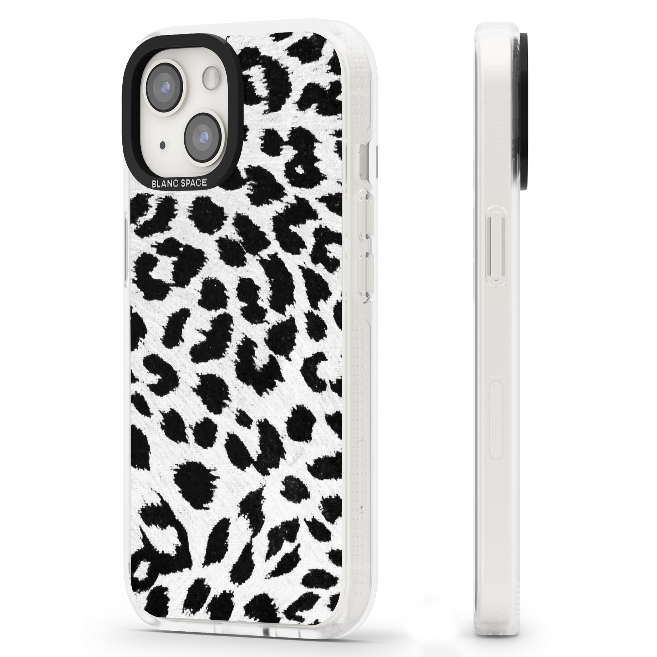 Rar Leopard Print White iPhone 15 / 14 / 13 Clear Case Impact Air - Blanc Space