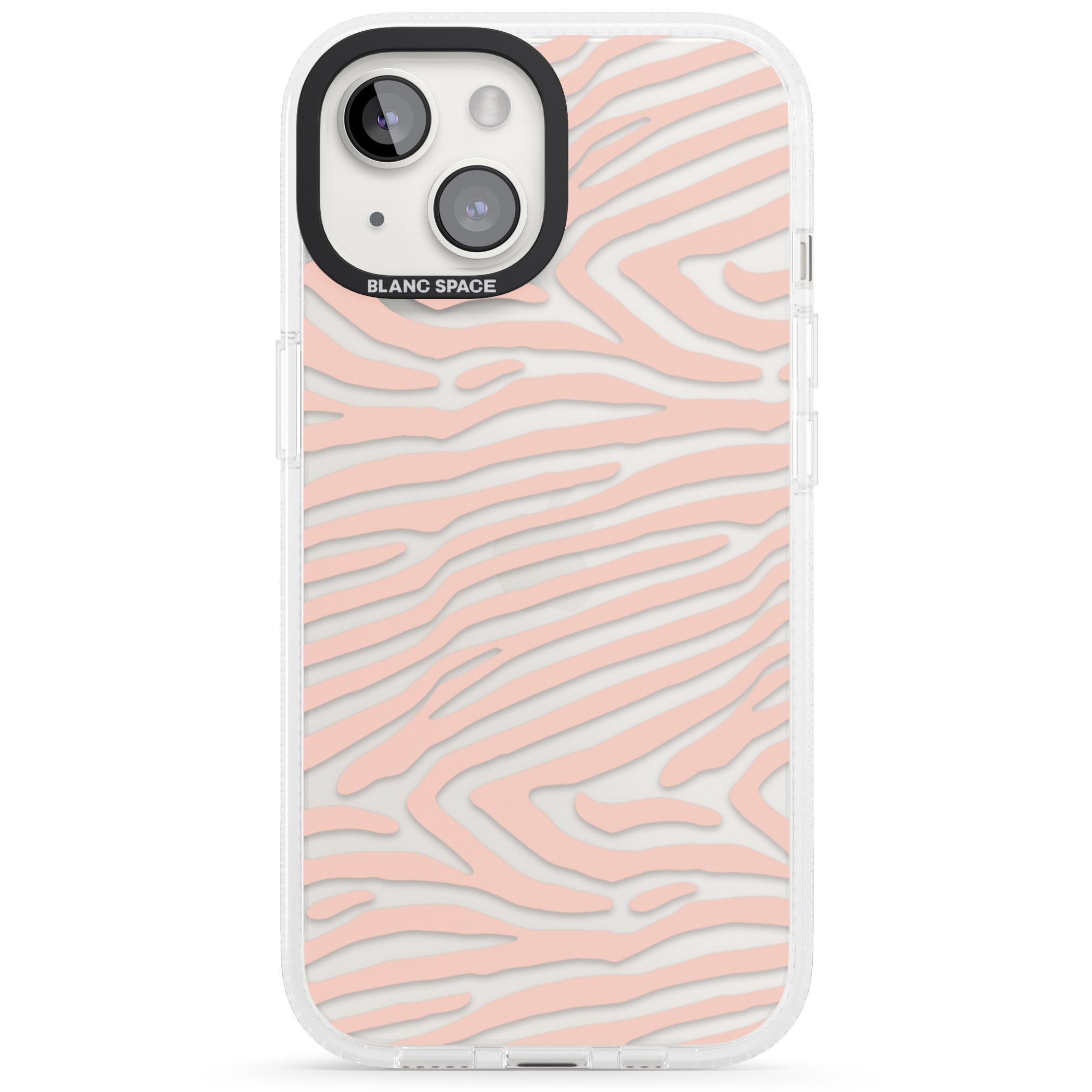 Horizontal Zebra Stripes Transparent Animal Print iPhone 15 / 14 / 13 Clear Case Impact Air - Blanc Space
