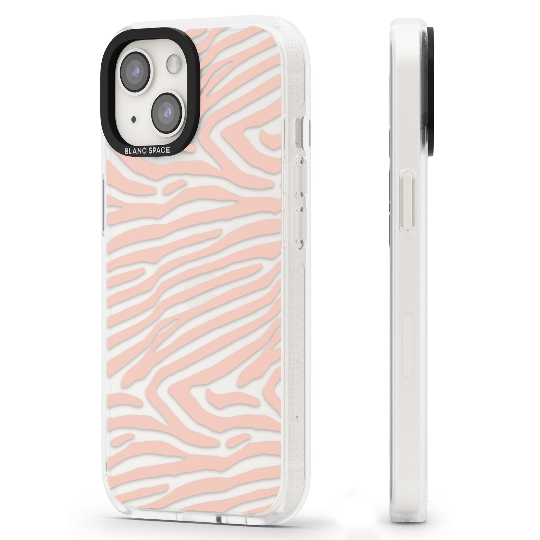 Horizontal Zebra Stripes Transparent Animal Print iPhone 15 / 14 / 13 Clear Case Impact Air - Blanc Space