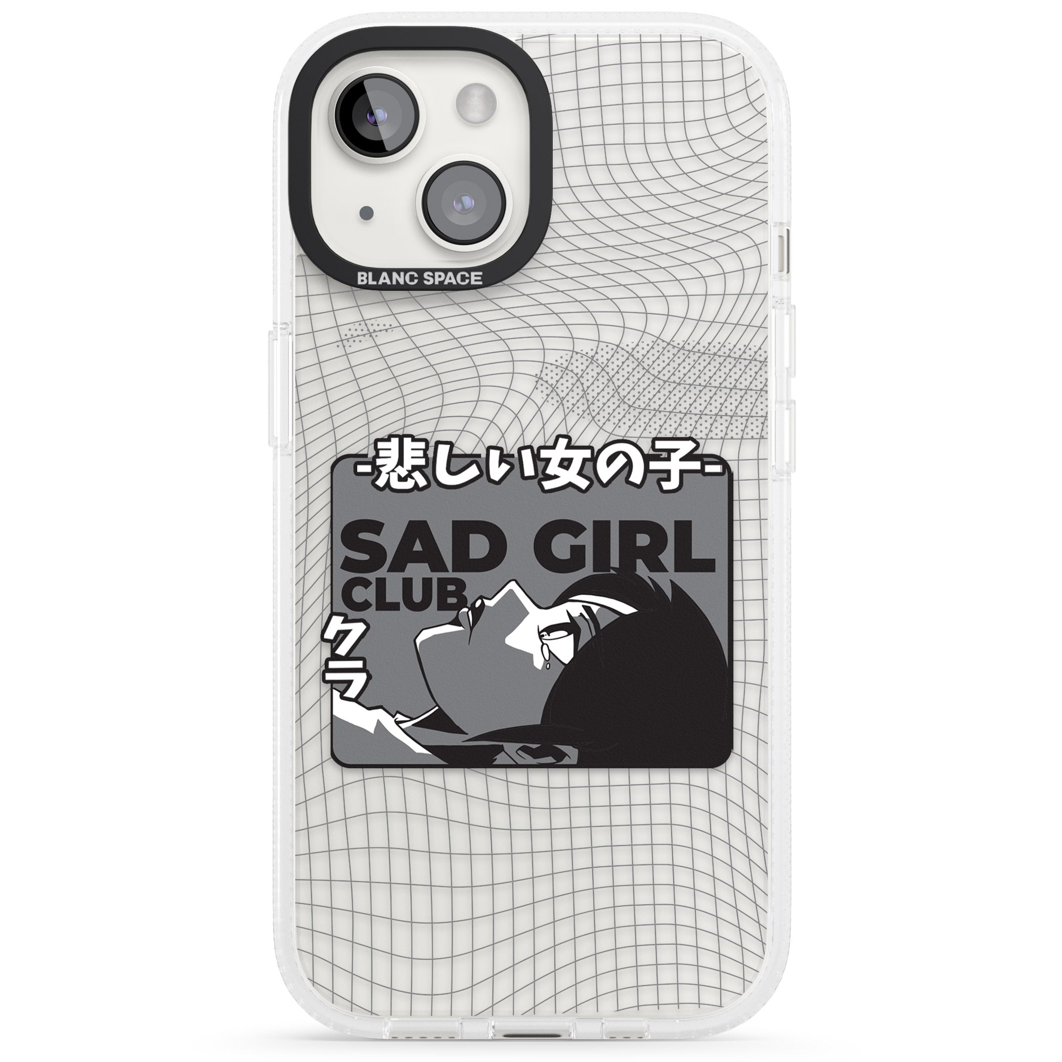Sad Girl Club iPhone 15 / 14 / 13 Clear Case Impact Air - Blanc Space