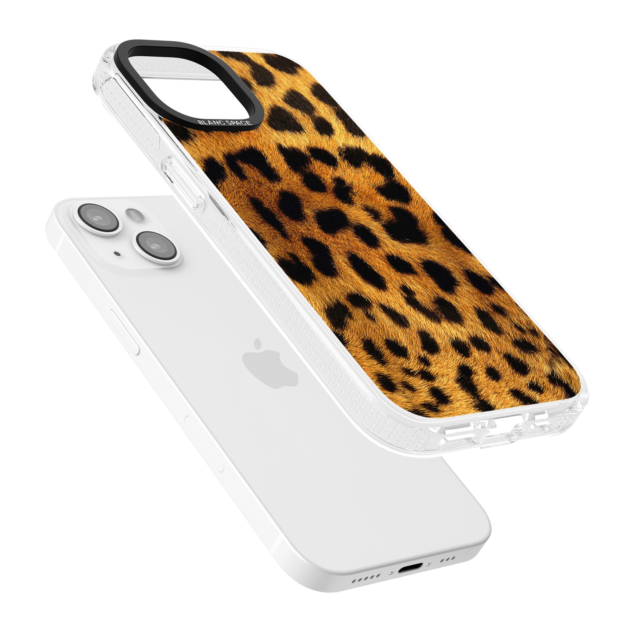 Leopard Print iPhone 15 / 14 / 13 Clear Case Impact Air - Blanc Space