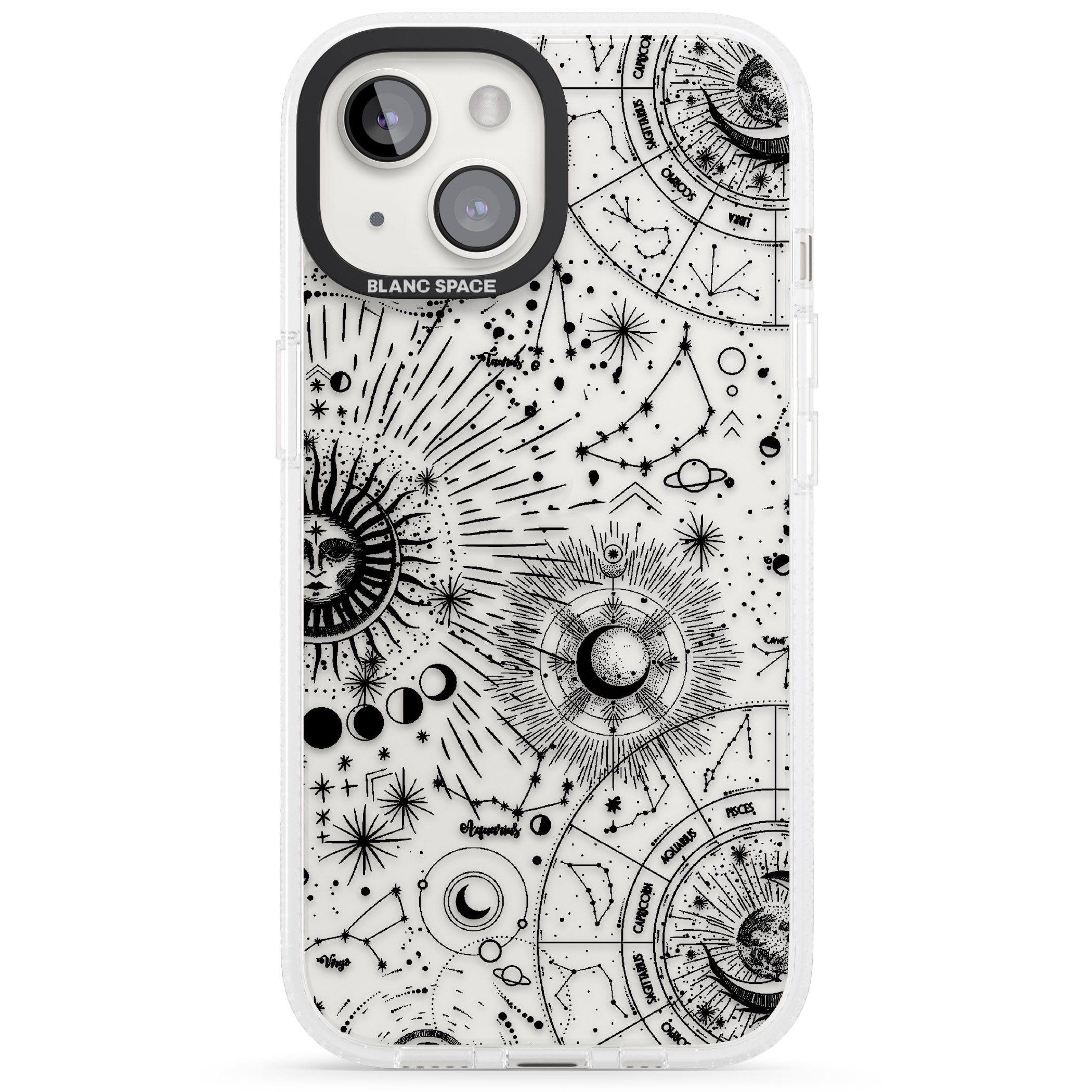 Suns & Constellations Astrological iPhone 15 / 14 / 13 Clear Case Impact Air - Blanc Space