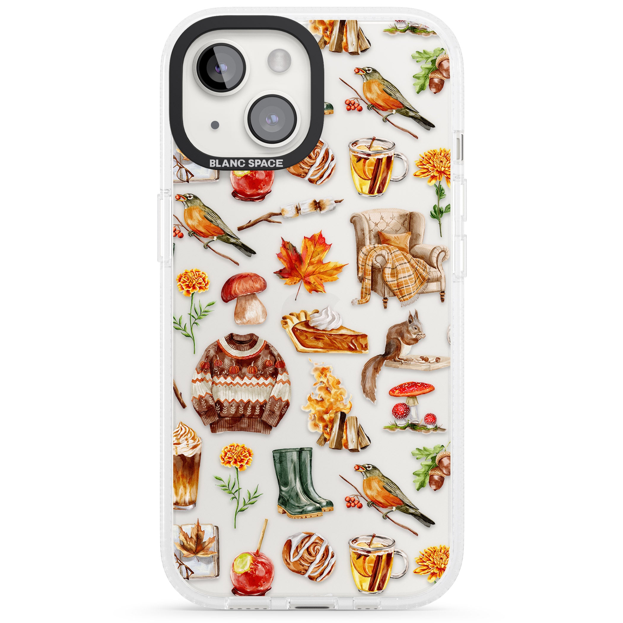 Cozy Autumn Aesthetic iPhone 15 / 14 / 13 Clear Case Impact Air - Blanc Space