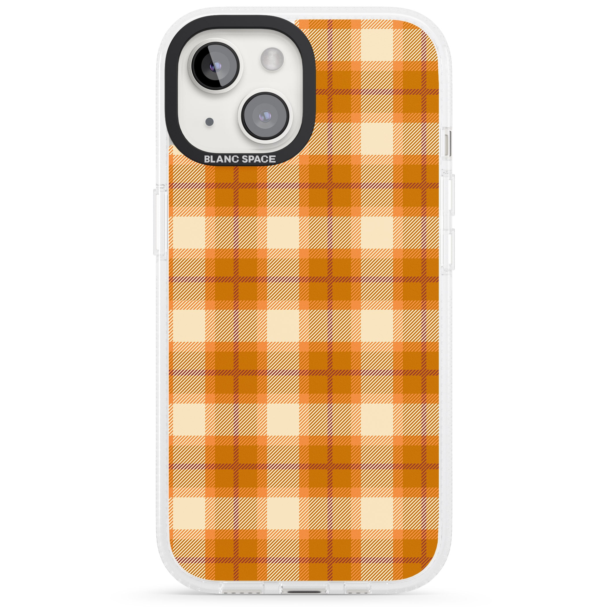 Pumpkin Plaid iPhone 15 / 14 / 13 Clear Case Impact Air - Blanc Space