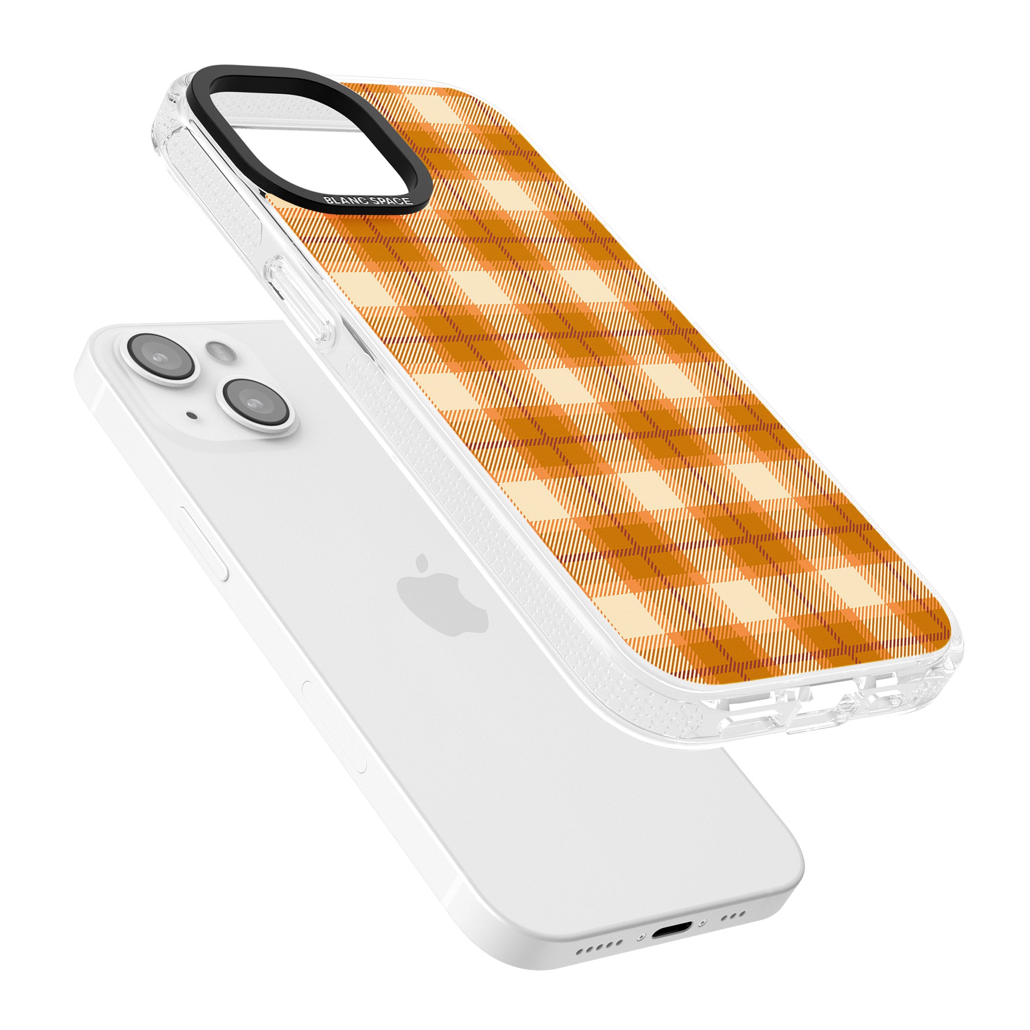 Pumpkin Plaid iPhone 15 / 14 / 13 Clear Case Impact Air - Blanc Space