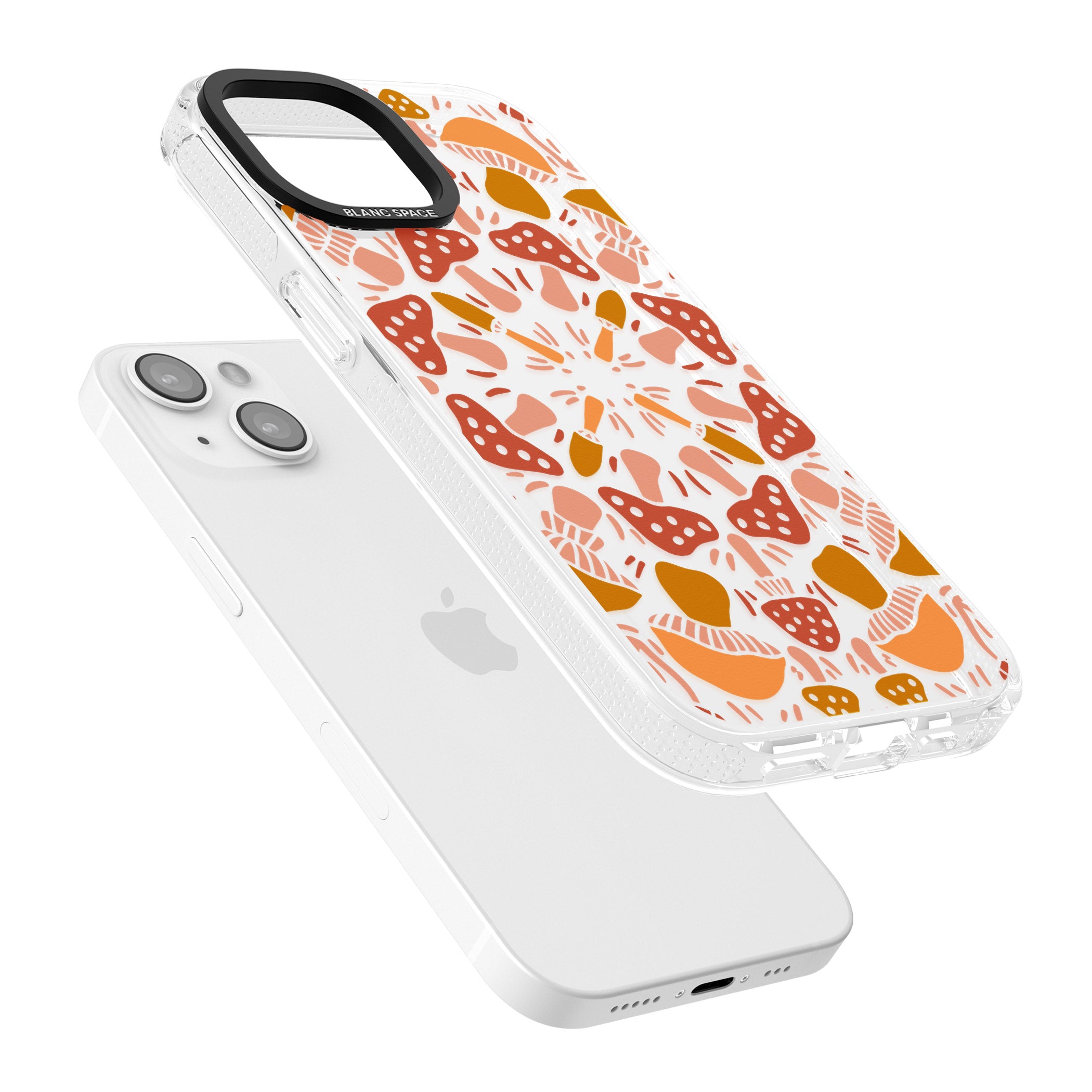 Mushroom Medley iPhone 15 / 14 / 13 Clear Case Impact Air - Blanc Space