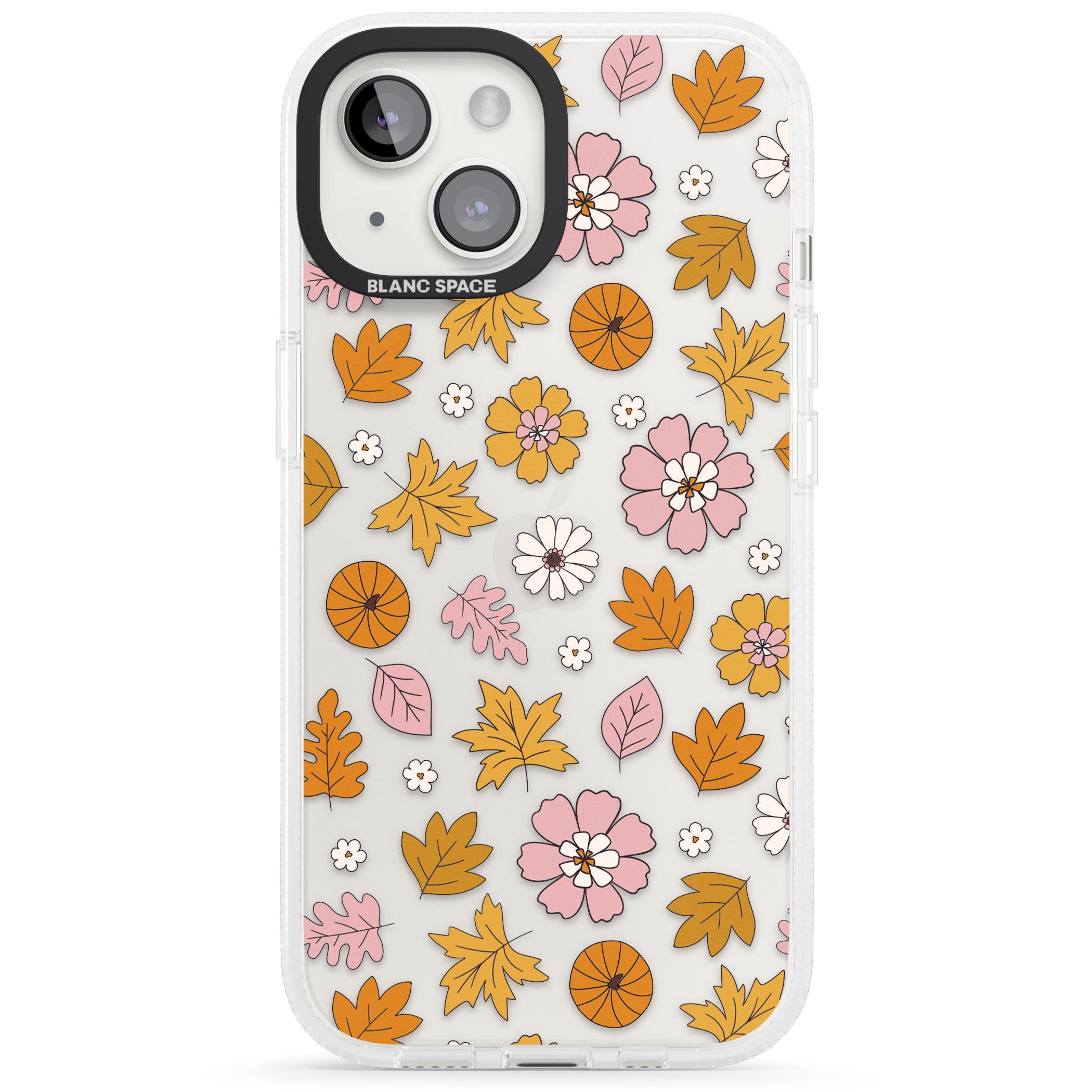 Autumn Leaves and Flowers iPhone 15 / 14 / 13 Clear Case Impact Air - Blanc Space