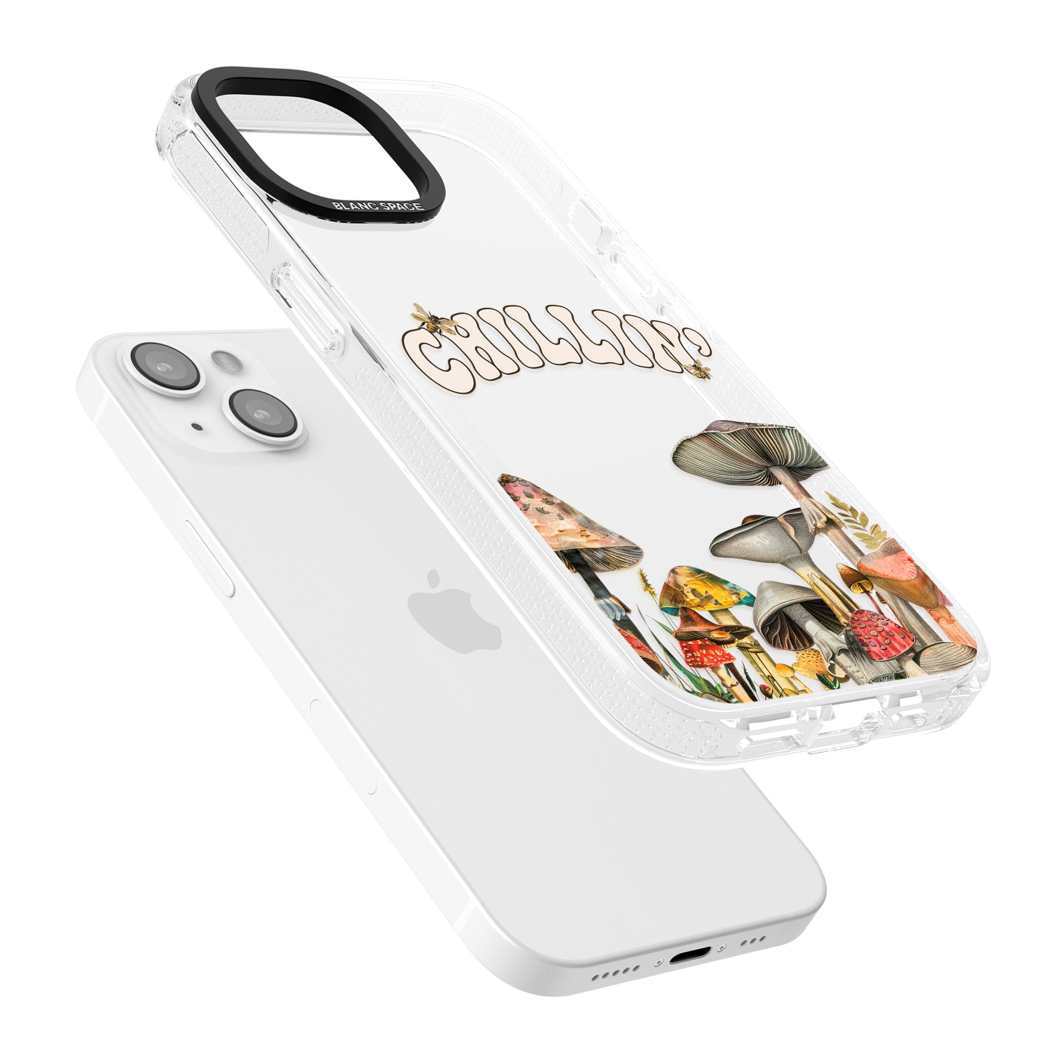 Chillin' iPhone 15 / 14 / 13 Clear Case Impact Air - Blanc Space