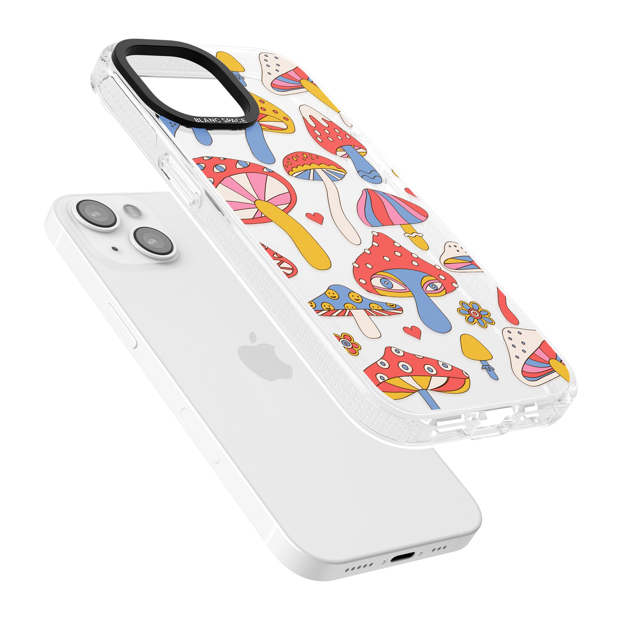 Vibrant Shrooms iPhone 15 / 14 / 13 Clear Case Impact Air - Blanc Space