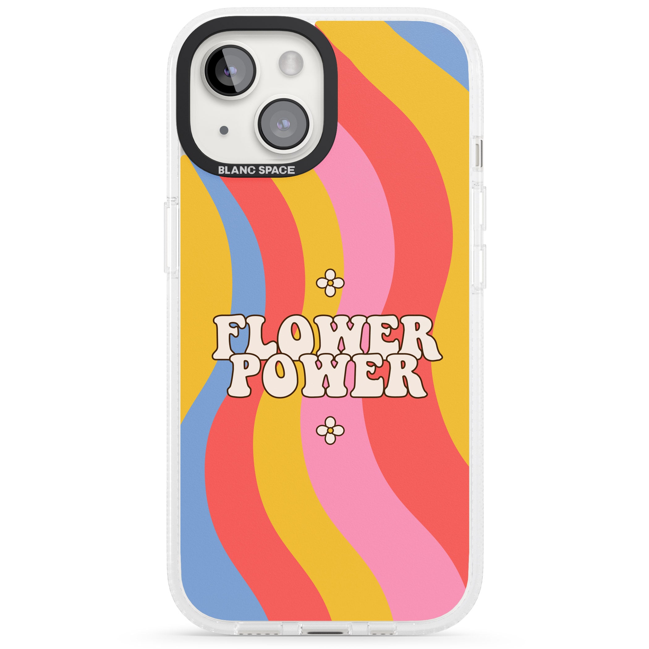 Melting Flower Power iPhone 15 / 14 / 13 Clear Case Impact Air - Blanc Space
