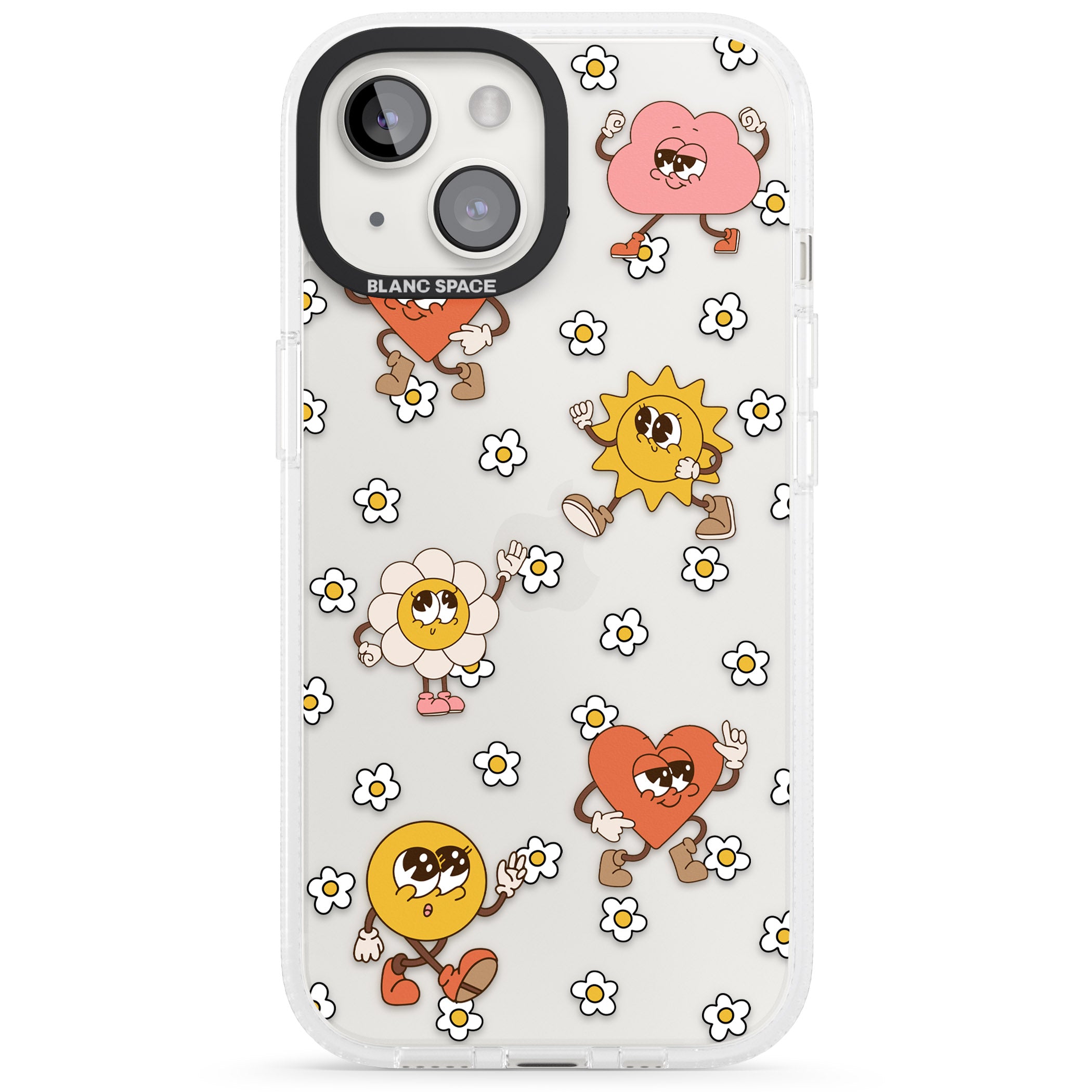Daisies & Friends iPhone 15 / 14 / 13 Clear Case Impact Air - Blanc Space