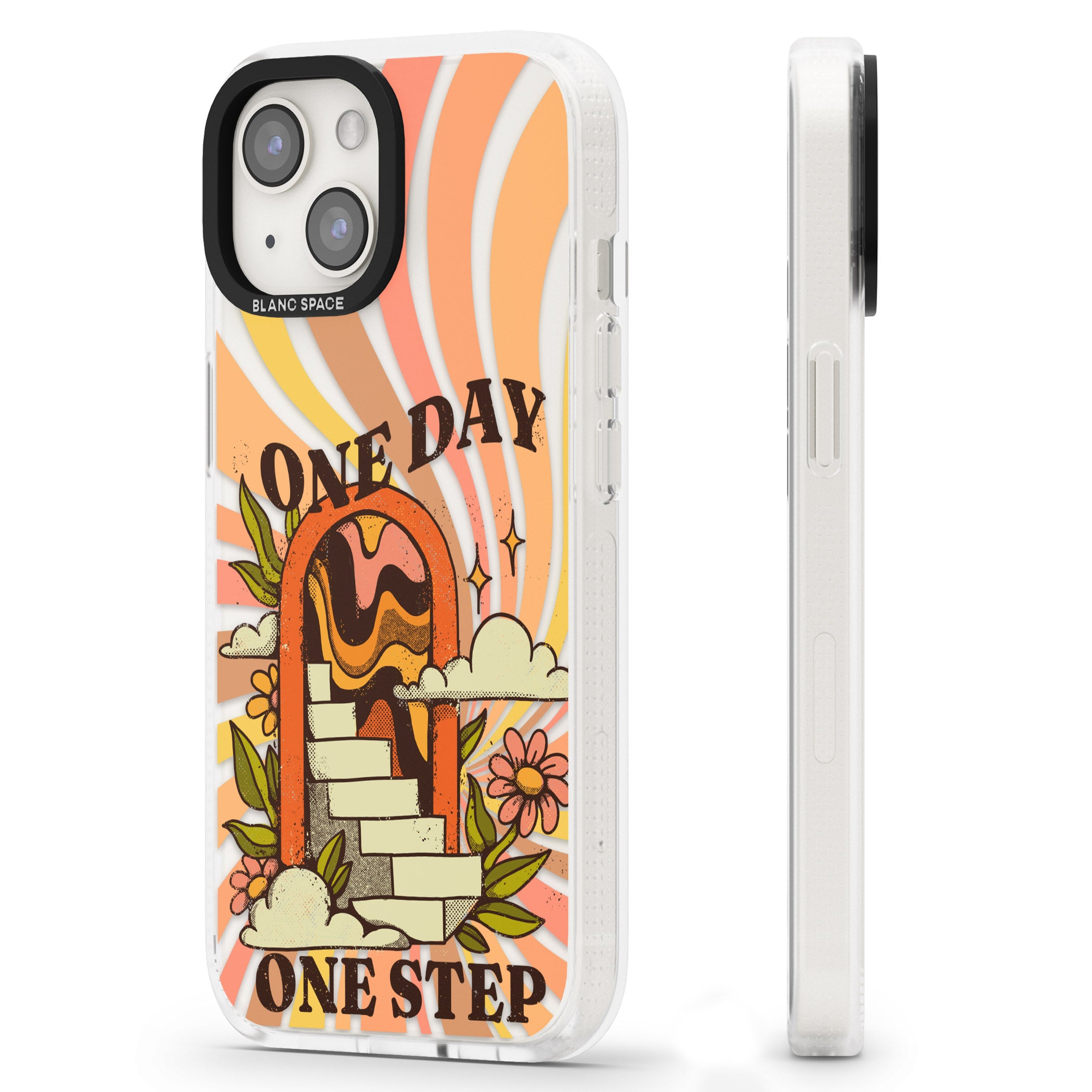 One Day One Step iPhone 15 / 14 / 13 Clear Case Impact Air - Blanc Space