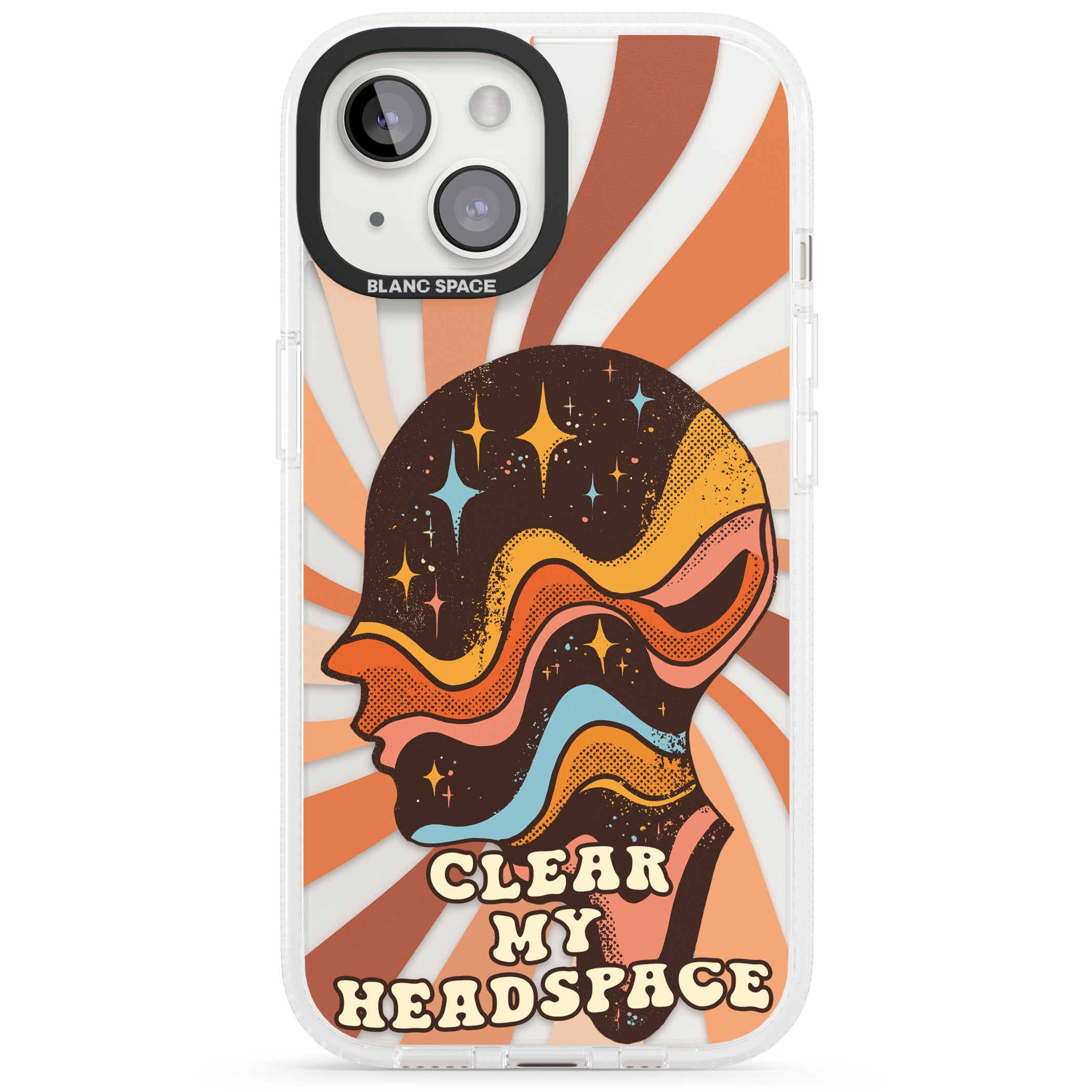 Clear My Headspace iPhone 15 / 14 / 13 Clear Case Impact Air - Blanc Space