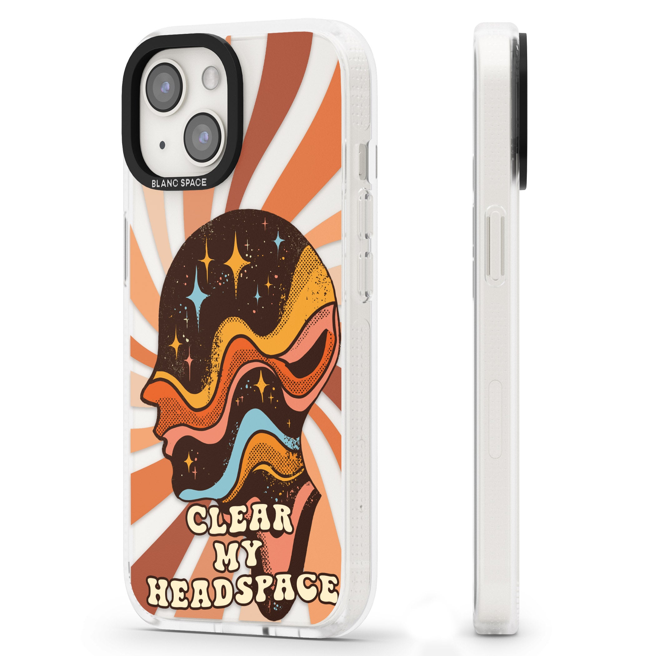 Clear My Headspace iPhone 15 / 14 / 13 Clear Case Impact Air - Blanc Space
