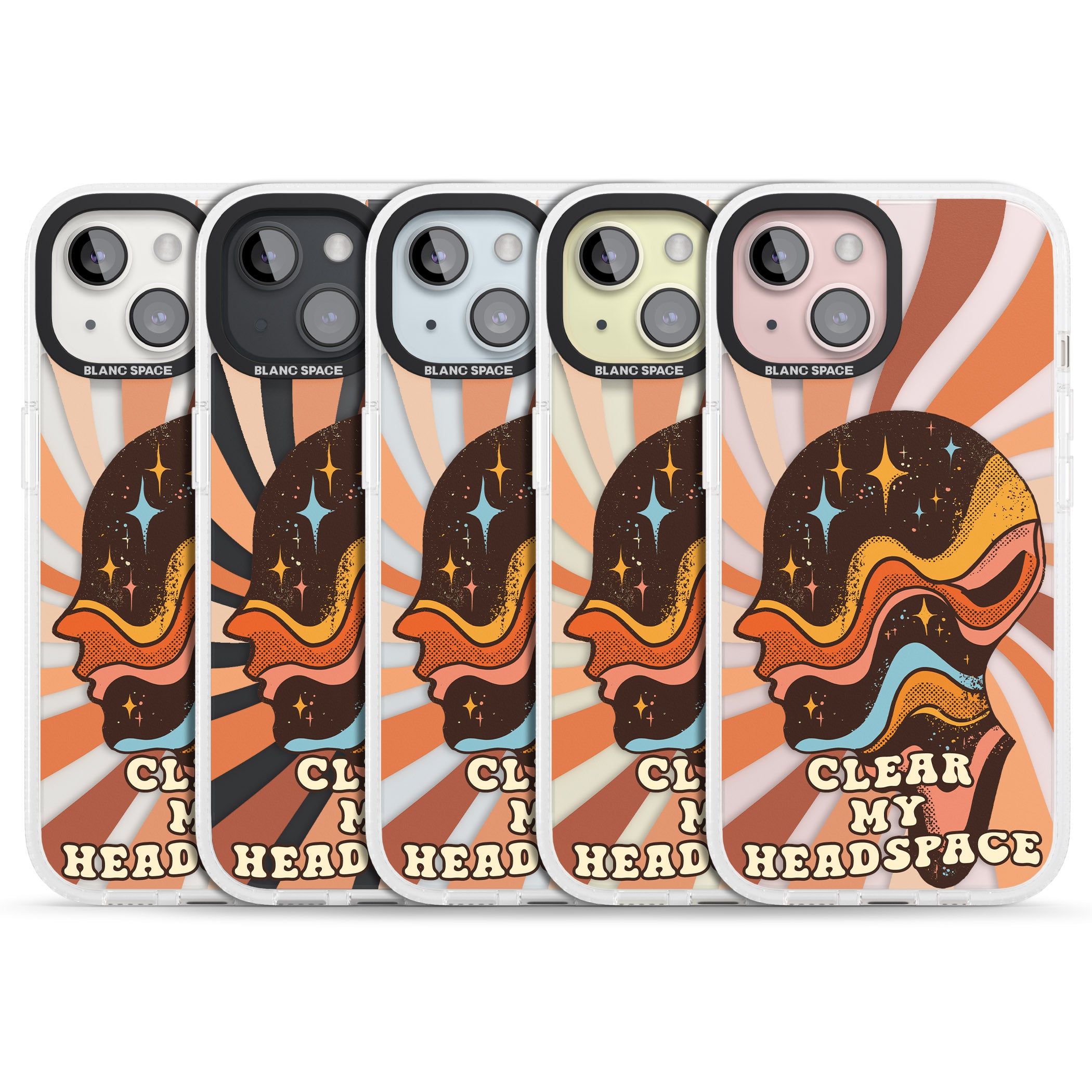 Clear My Headspace iPhone 15 / 14 / 13 Clear Case Impact Air - Blanc Space