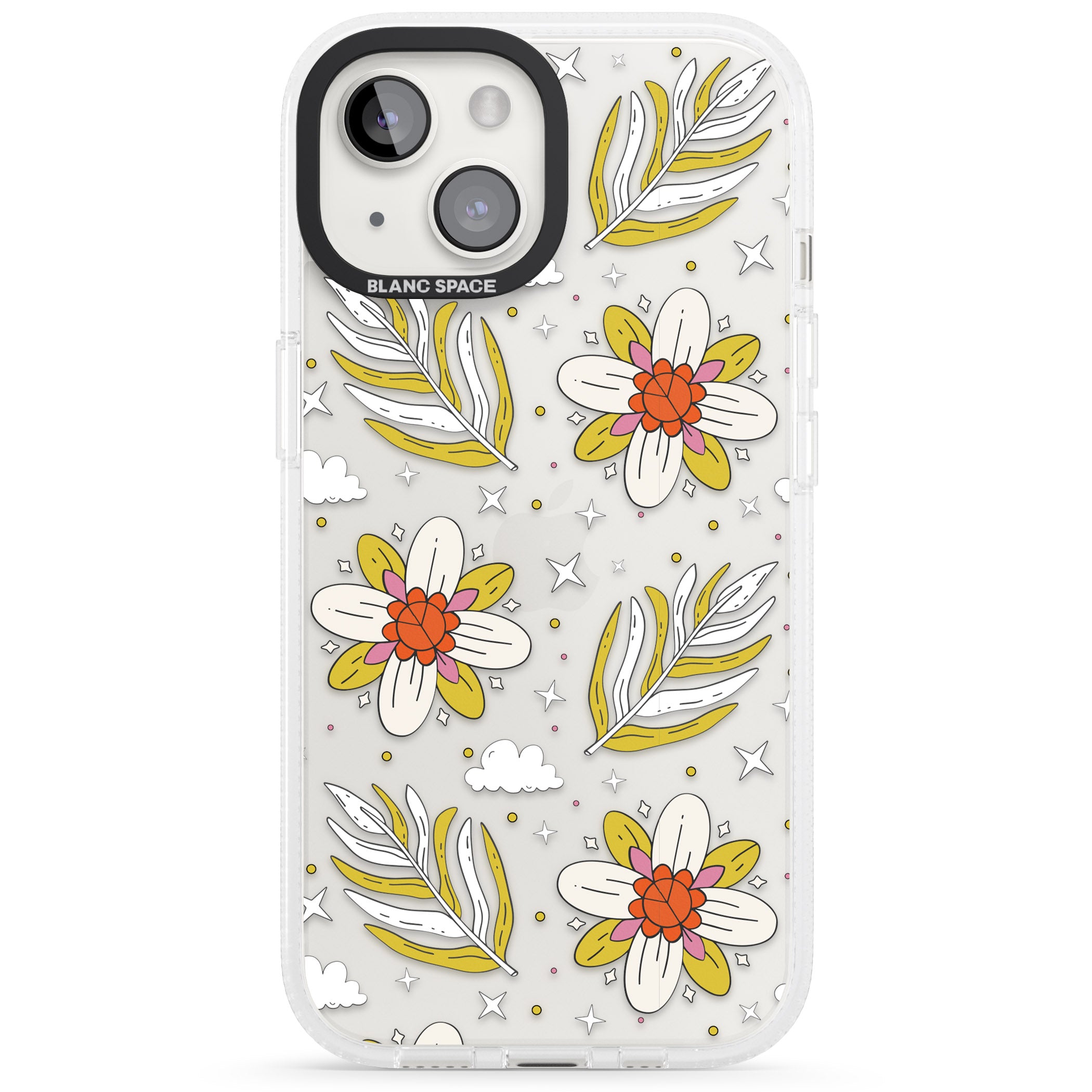 Boho Celestial Floral Dream iPhone 15 / 14 / 13 Clear Case Impact Air - Blanc Space