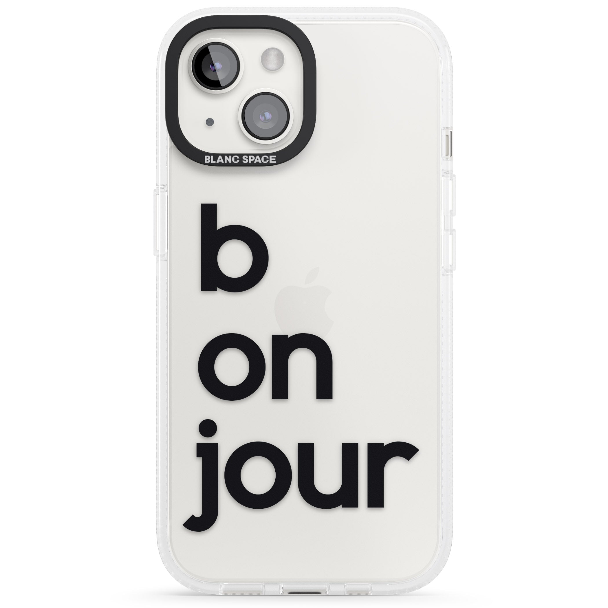 Bonjour iPhone 15 / 14 / 13 Clear Case Impact Air - Blanc Space