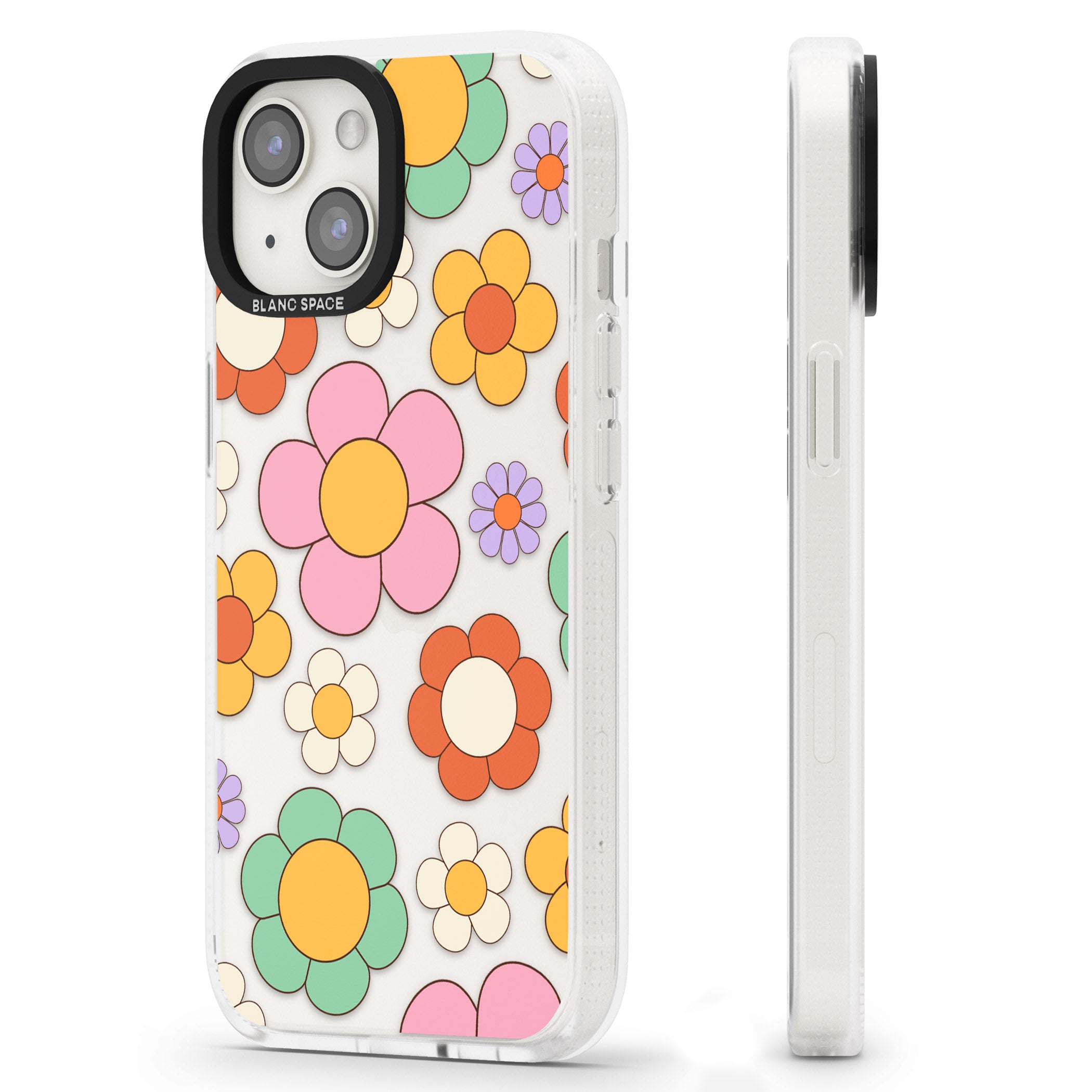 Groovy Blossoms iPhone 15 / 14 / 13 Clear Case Impact Air - Blanc Space