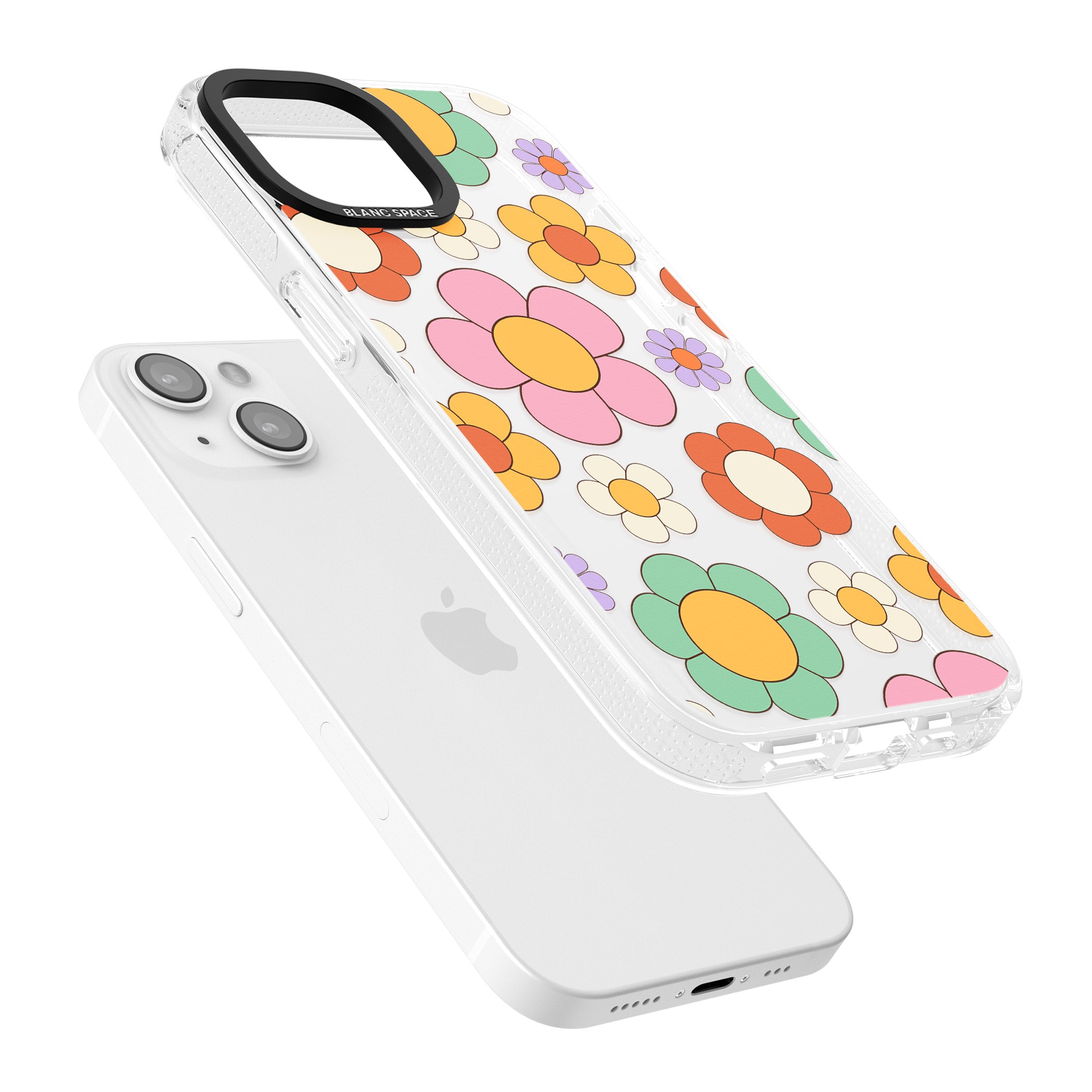 Groovy Blossoms iPhone 15 / 14 / 13 Clear Case Impact Air - Blanc Space
