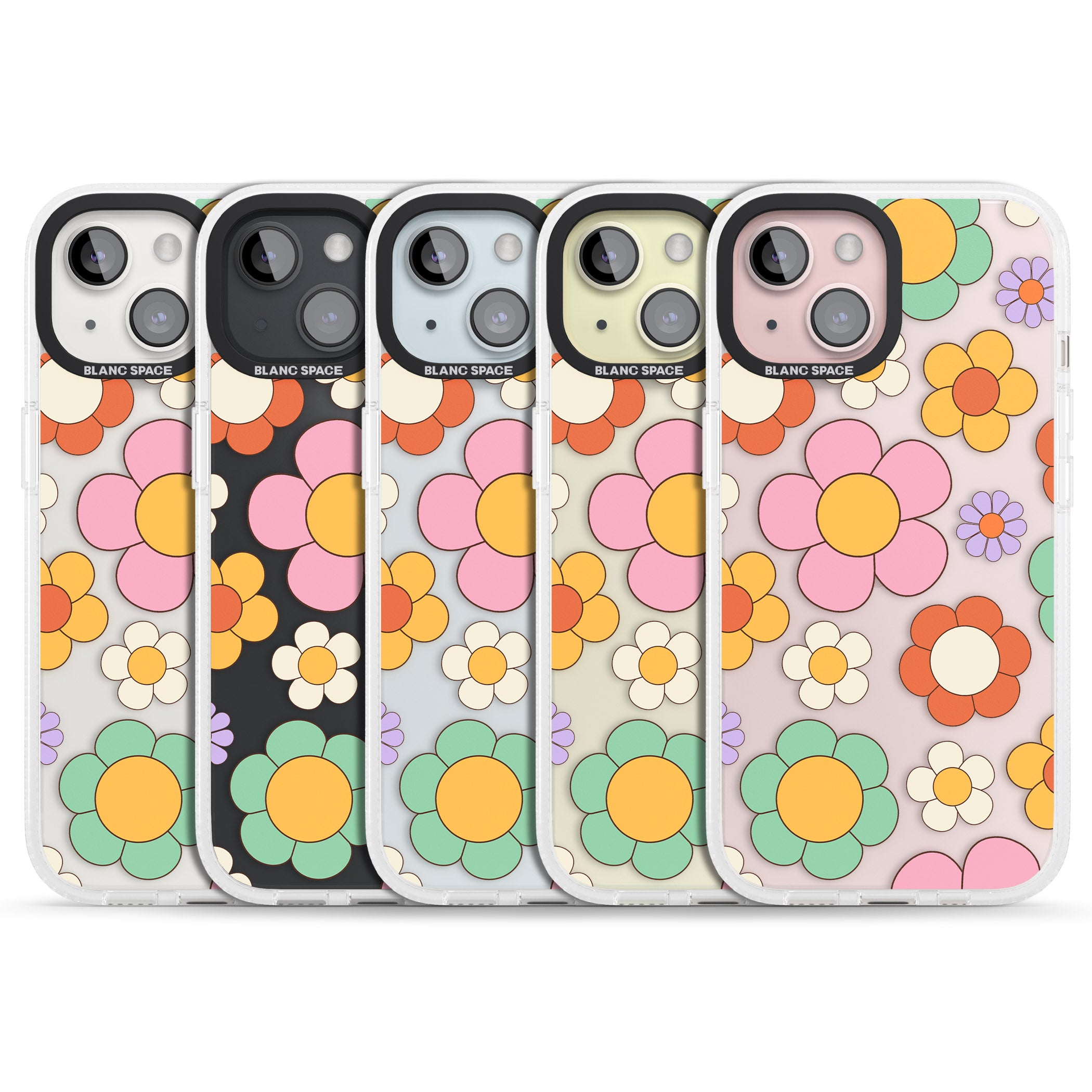 Groovy Blossoms iPhone 15 / 14 / 13 Clear Case Impact Air - Blanc Space