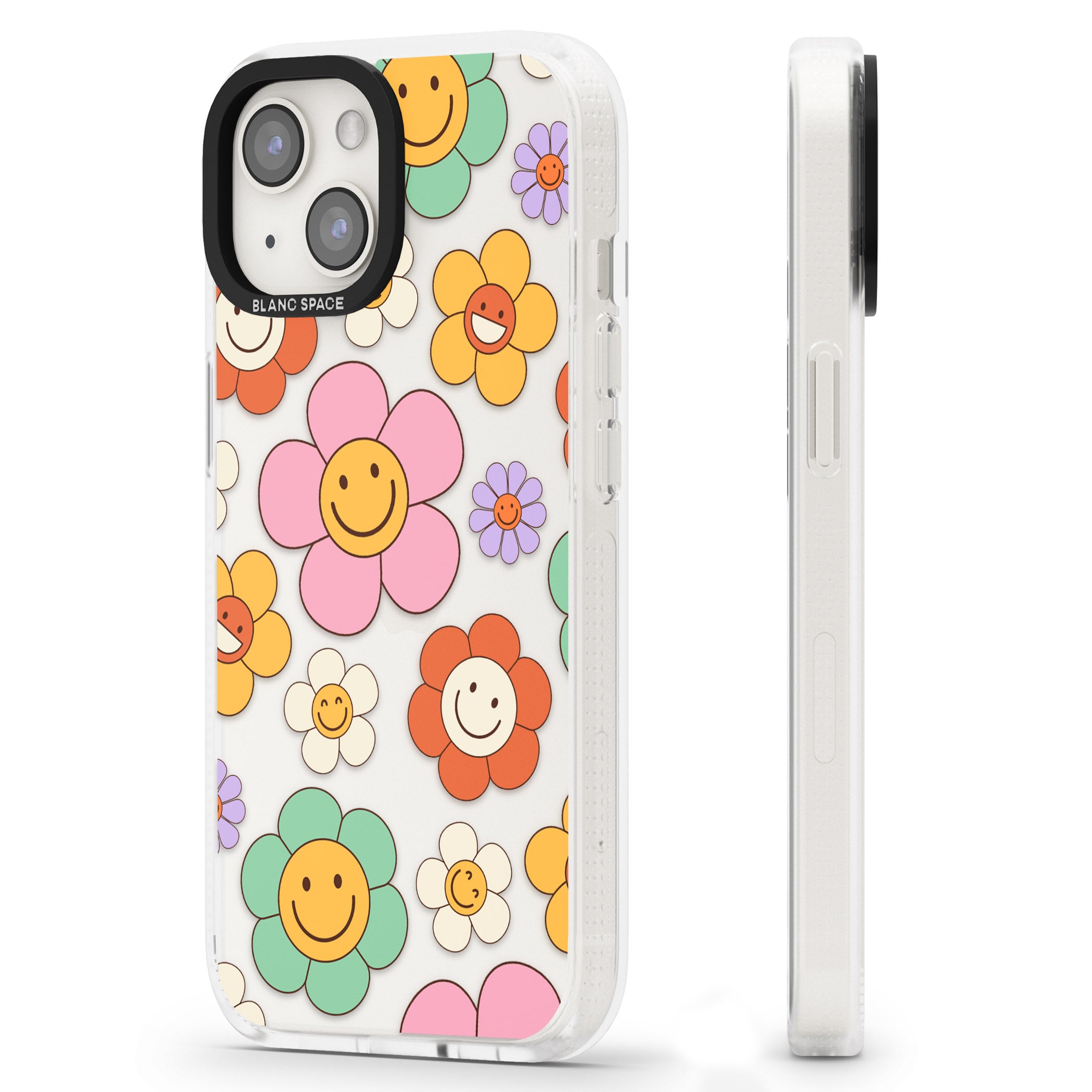 Happy Blossoms iPhone 15 / 14 / 13 Clear Case Impact Air - Blanc Space