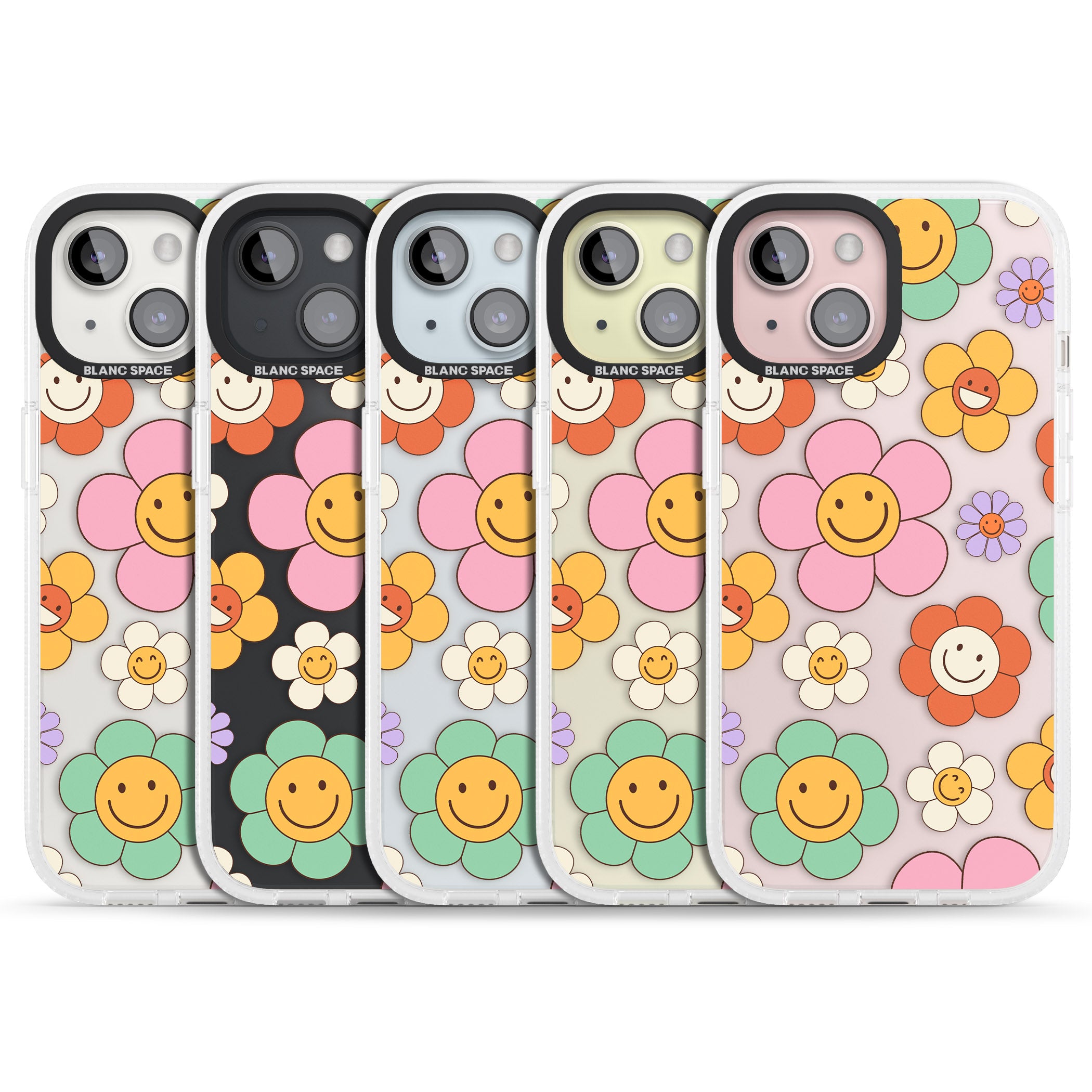 Happy Blossoms iPhone 15 / 14 / 13 Clear Case Impact Air - Blanc Space