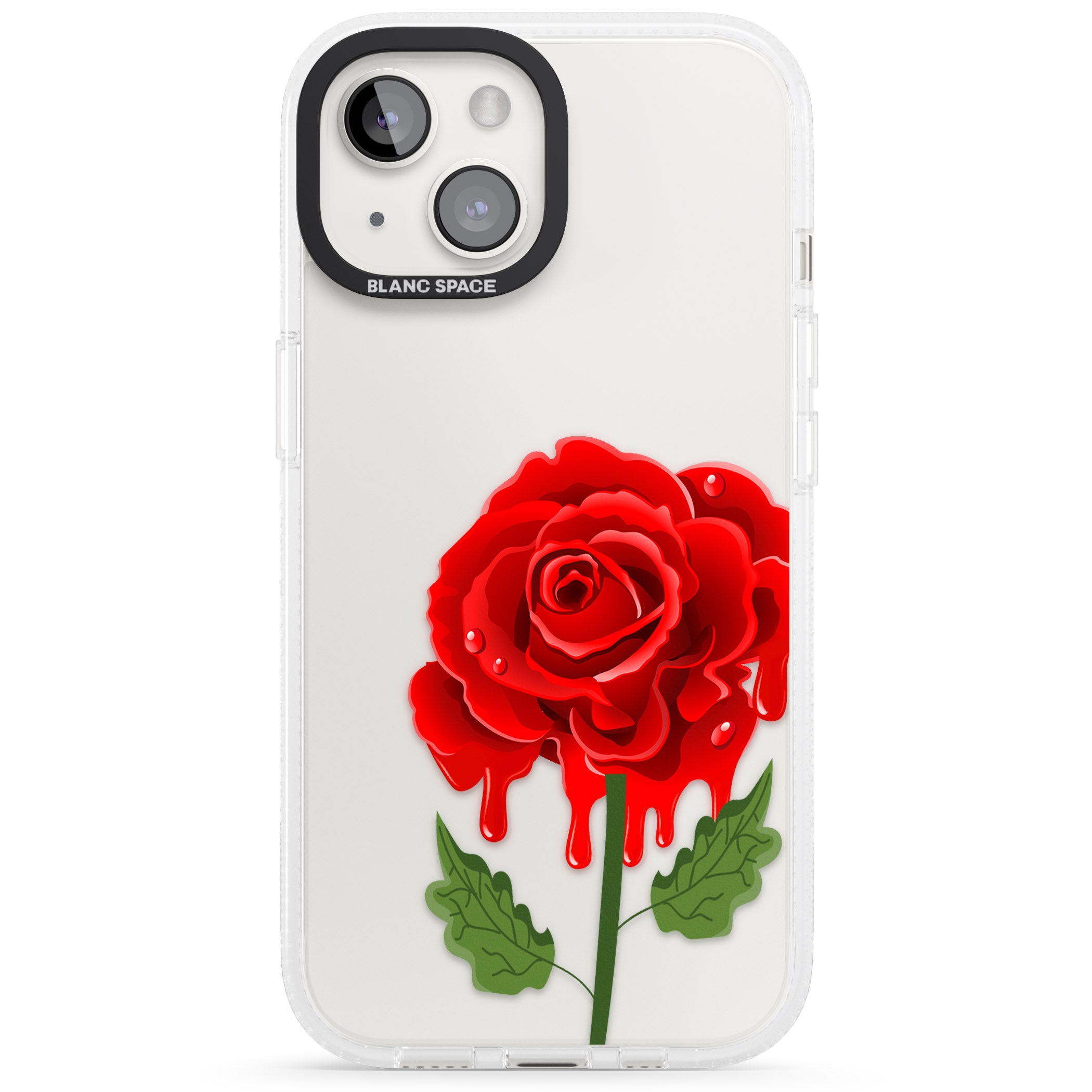 Melting Rose iPhone 15 / 14 / 13 Clear Case Impact Air - Blanc Space