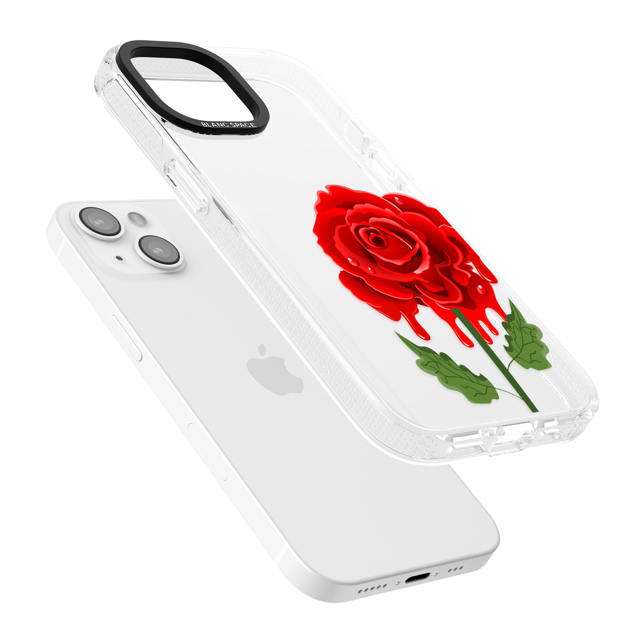 Melting Rose iPhone 15 / 14 / 13 Clear Case Impact Air - Blanc Space