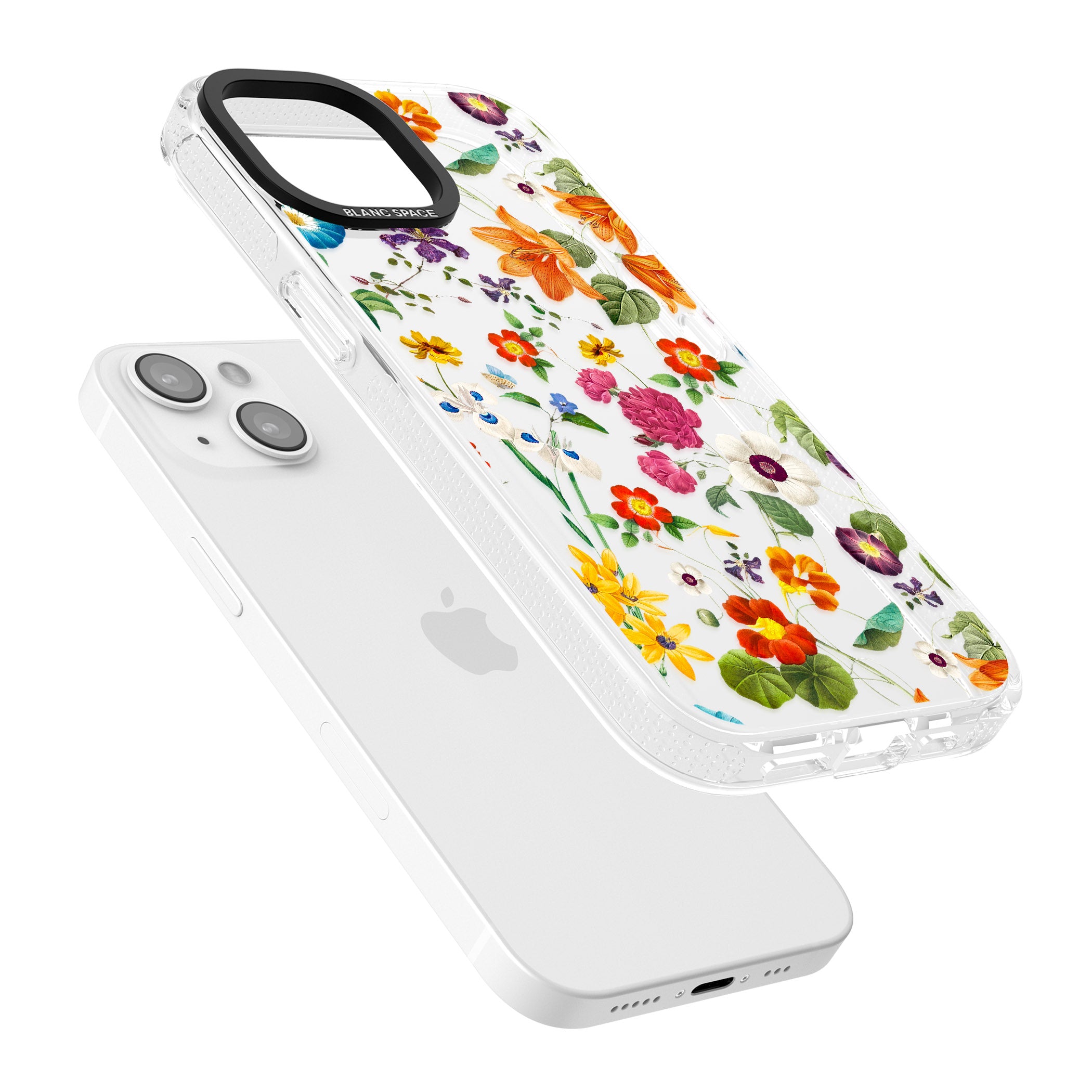 Whimsical Wildflowers iPhone 15 / 14 / 13 Clear Case Impact Air - Blanc Space