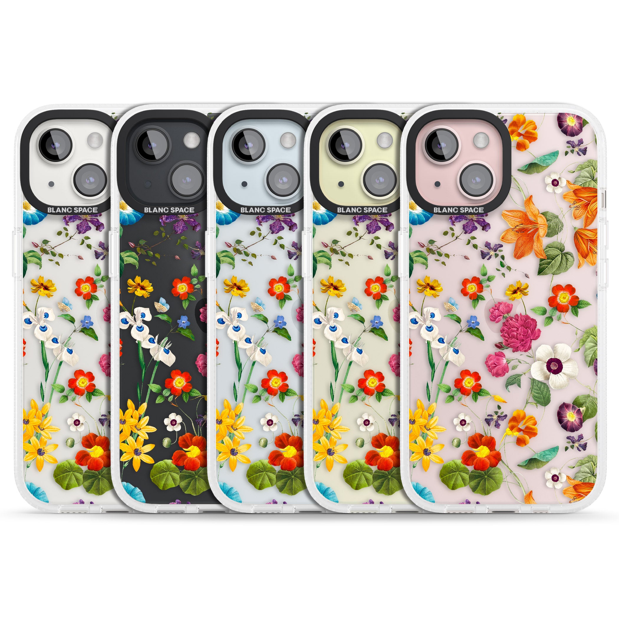 Whimsical Wildflowers iPhone 15 / 14 / 13 Clear Case Impact Air - Blanc Space