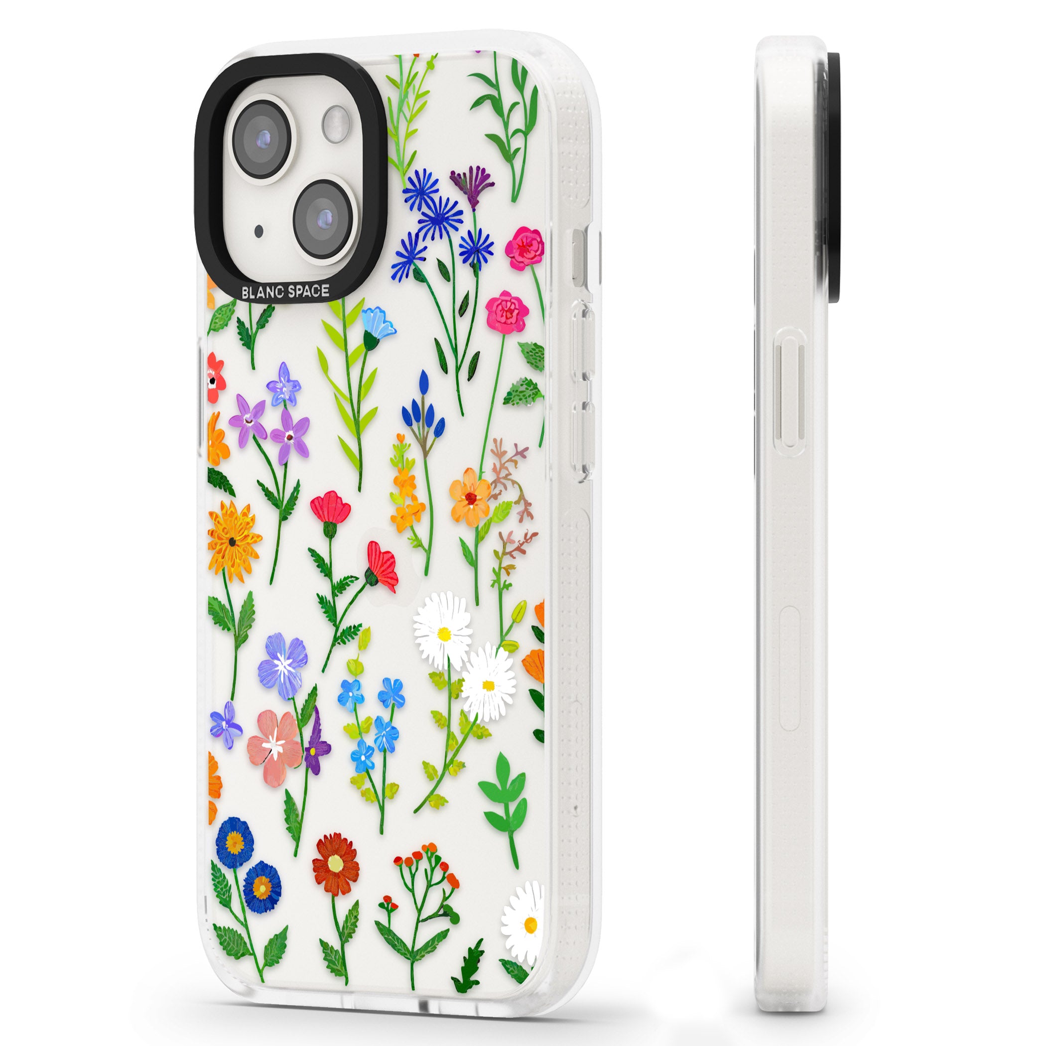 Wildflower Garden iPhone 15 / 14 / 13 Clear Case Impact Air - Blanc Space