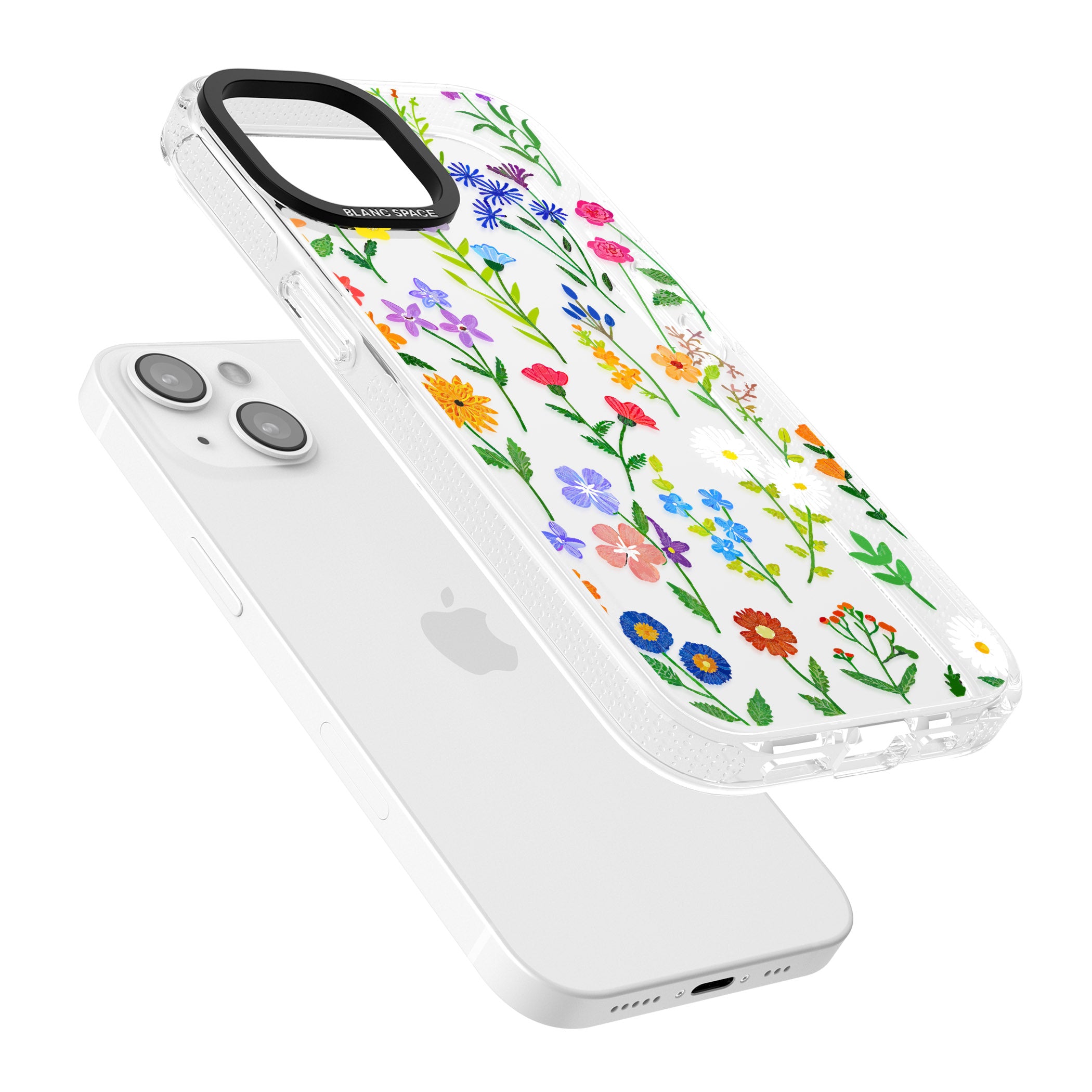Wildflower Garden iPhone 15 / 14 / 13 Clear Case Impact Air - Blanc Space