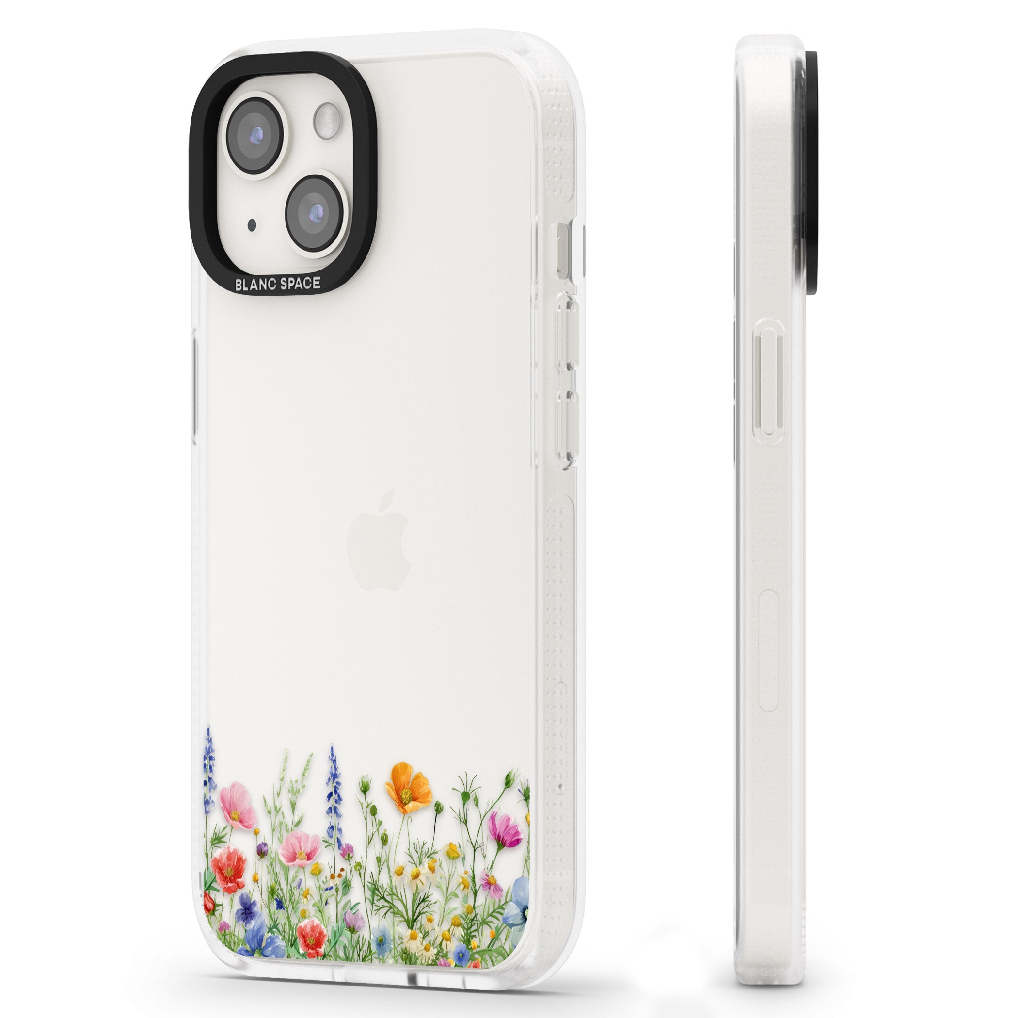 Minimal Wildflowers iPhone 15 / 14 / 13 Clear Case Impact Air - Blanc Space