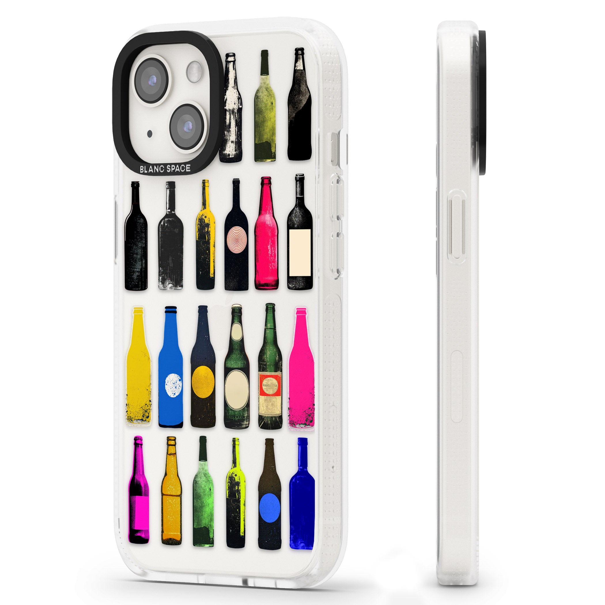 Glass Bottles iPhone 15 / 14 / 13 Clear Case Impact Air - Blanc Space