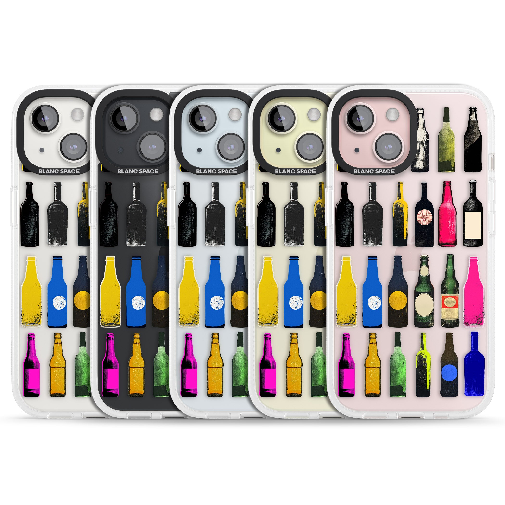 Glass Bottles iPhone 15 / 14 / 13 Clear Case Impact Air - Blanc Space