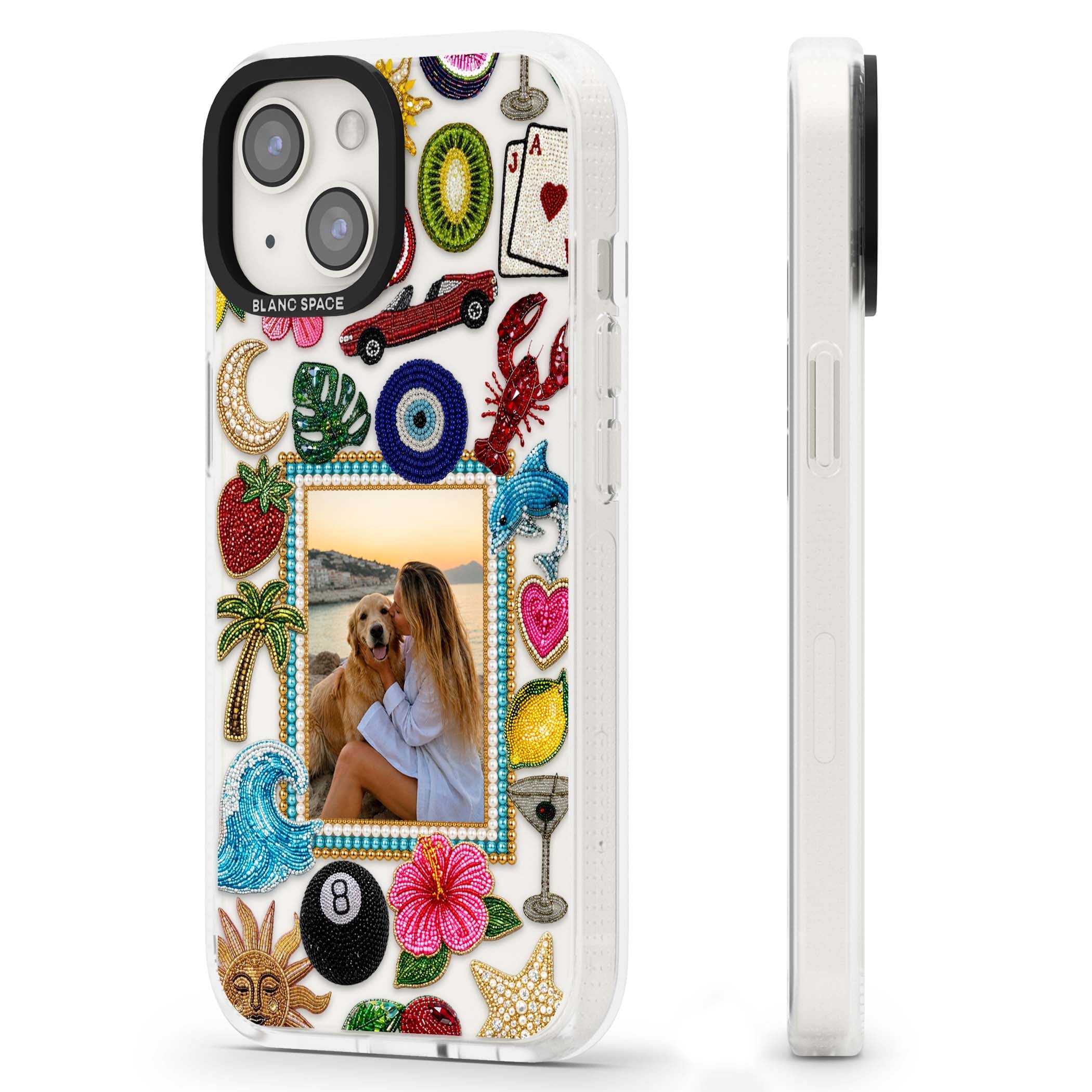 Beaded Photo coastal iPhone case | Clear Case Impact Air case for iPhone 15, iPhone 15 Plus