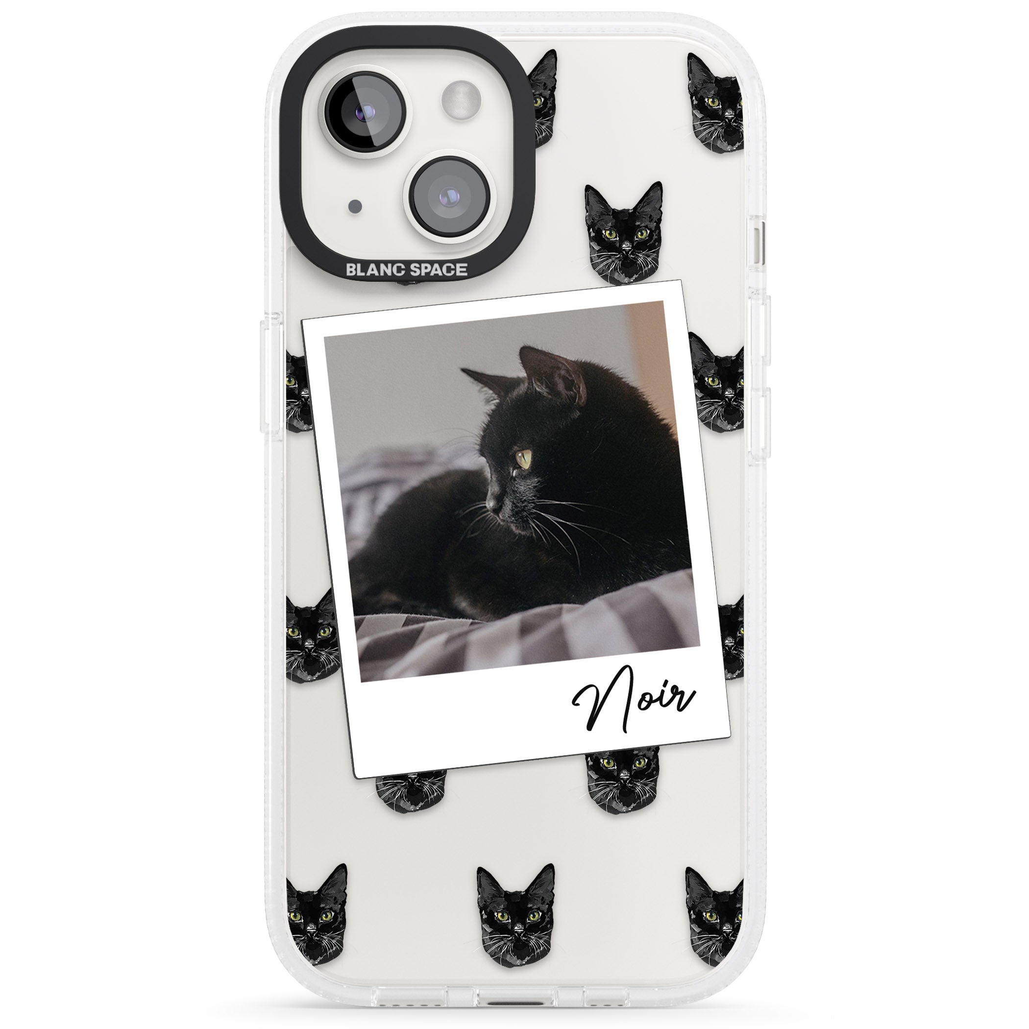 Personalised Bombay Cat Photo iPhone 15 / 14 / 13 Clear Case Impact Air - Blanc Space