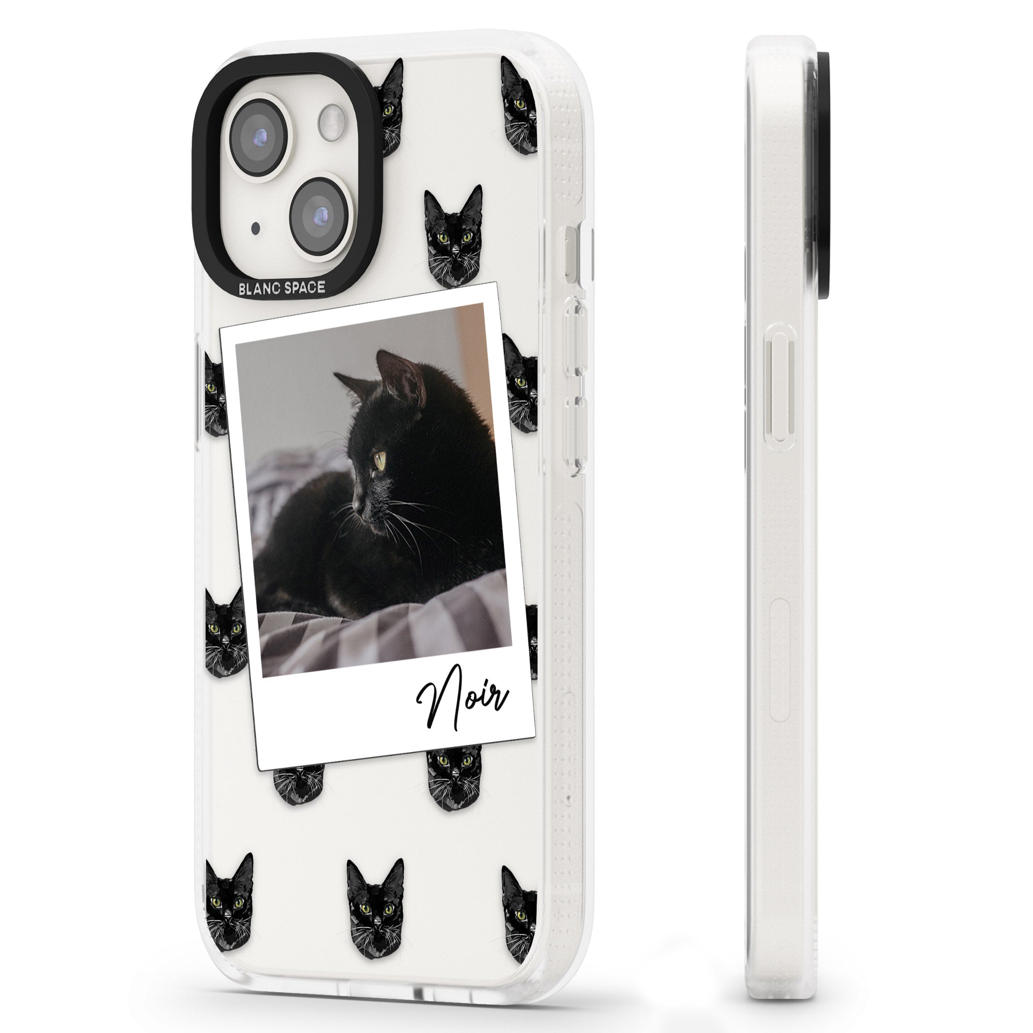 Personalised Bombay Cat Photo iPhone 15 / 14 / 13 Clear Case Impact Air - Blanc Space